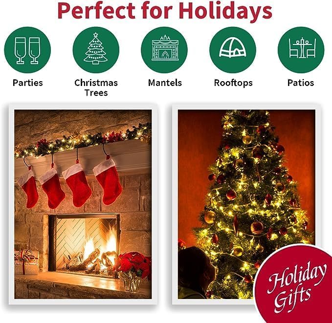 Lamphome 150 Count Warm White- String Lights - Led Christmas Lights, Mini Led Lights For Indoor Outdoor Home Holiday Party Wedding Independence Day Decoration