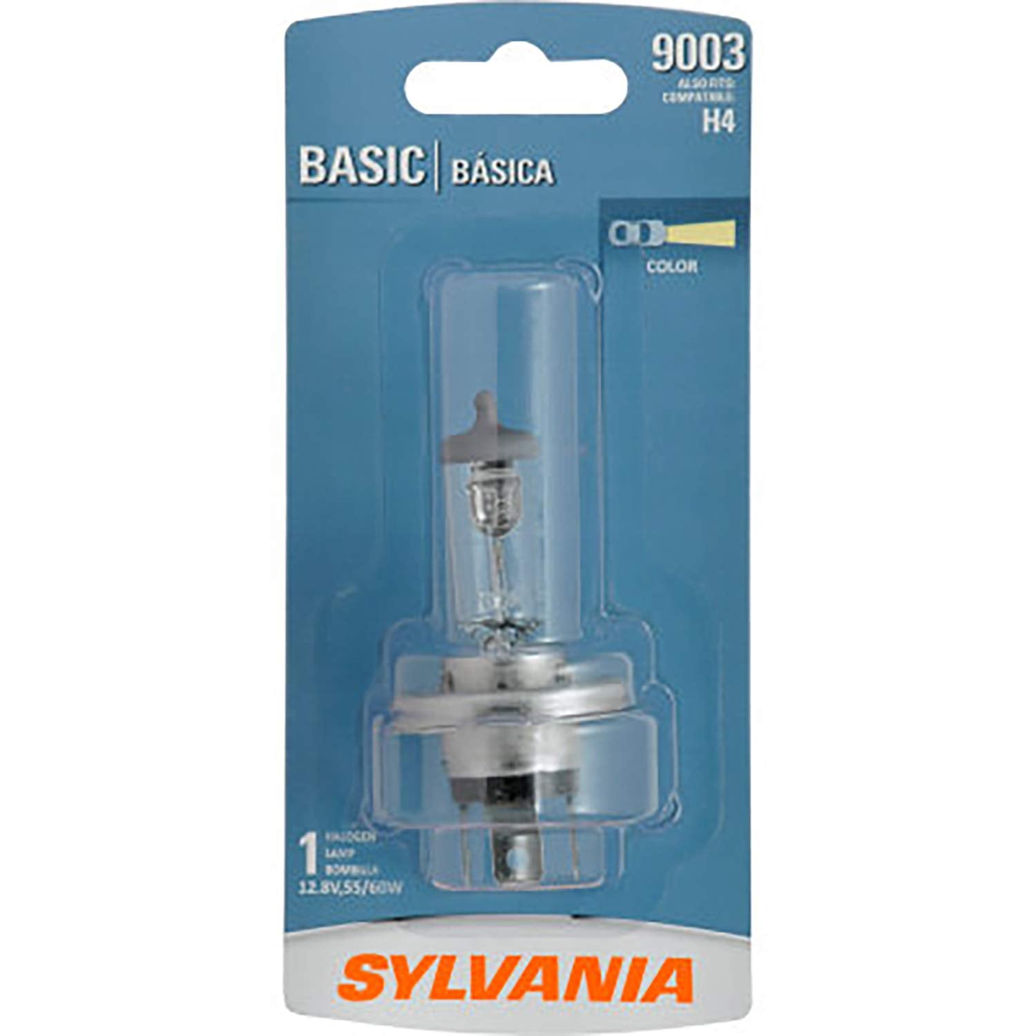 SYLVANIA 9003 (H4) Halogen Bulb - Clear for Headlight, Fog, Daytime Running Lights - 1 Bulb