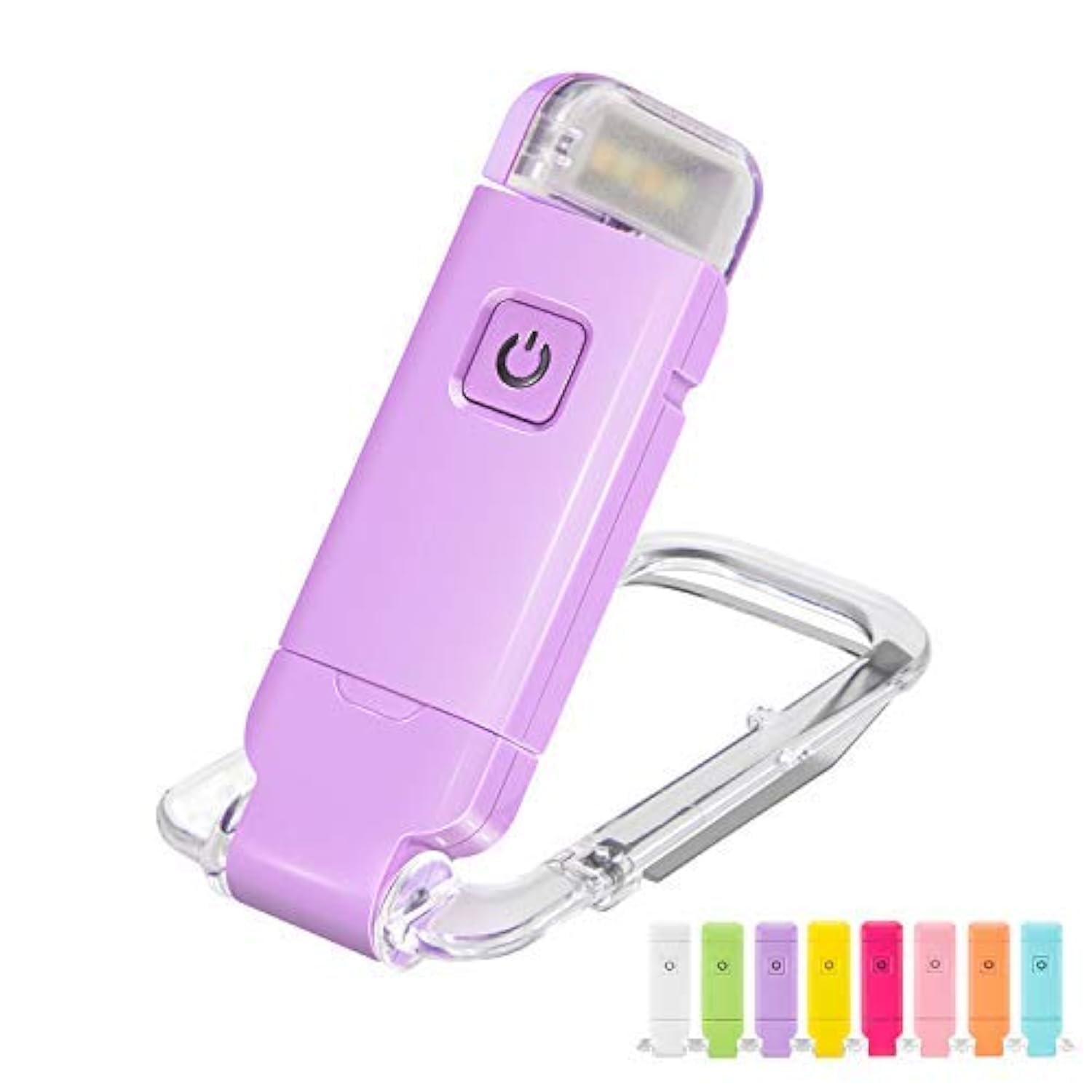 HONWELL Rechargeable Clip On LED Book Light, 3 Brightness Levels, Portable Reading Lamp, Violet, Model H008YW-V