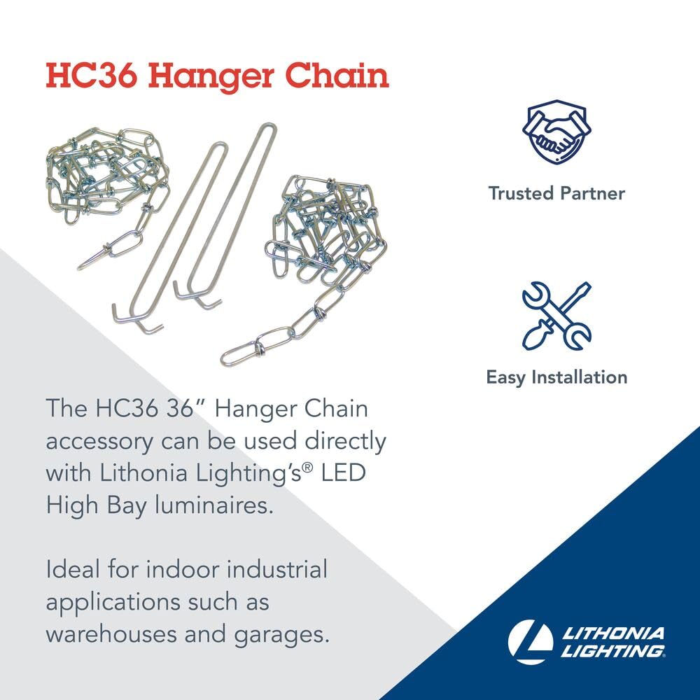 Lithonia Lighting Hc36 M12 Lithonia Fixture Chain Hngrs 36'', Silver