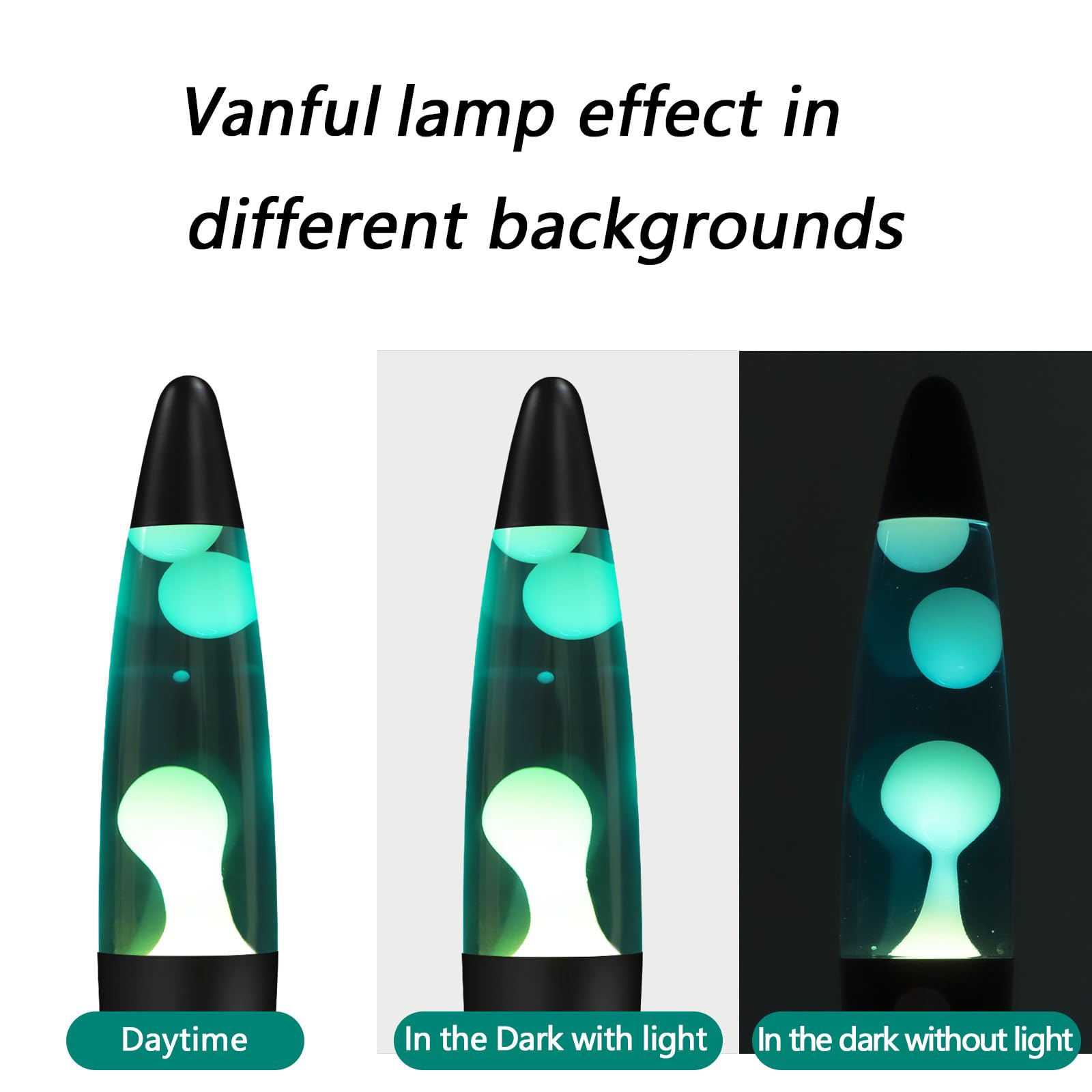Vanful Magma Liquid Motion Lamp with Black Base for Adults Blue Lamps with White Wax for Kids Mood Lamps Perfect Presents for Ch