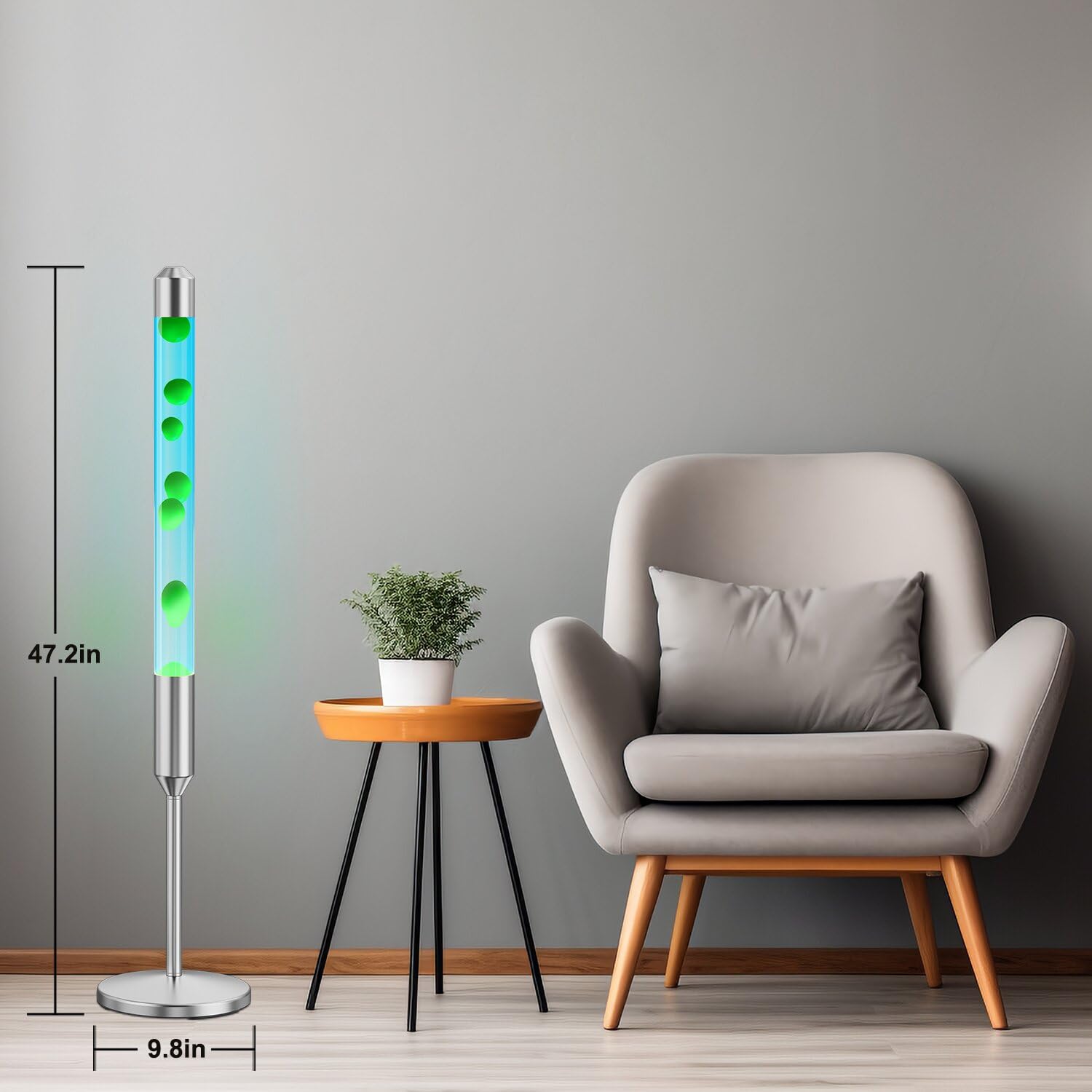 Kyzfy Liquid Motion Lamp, 47.5-Inch Magma Lamp, Blue Water Green Wax, Model K-02, Mood Relaxation Light for Home and Office Decor