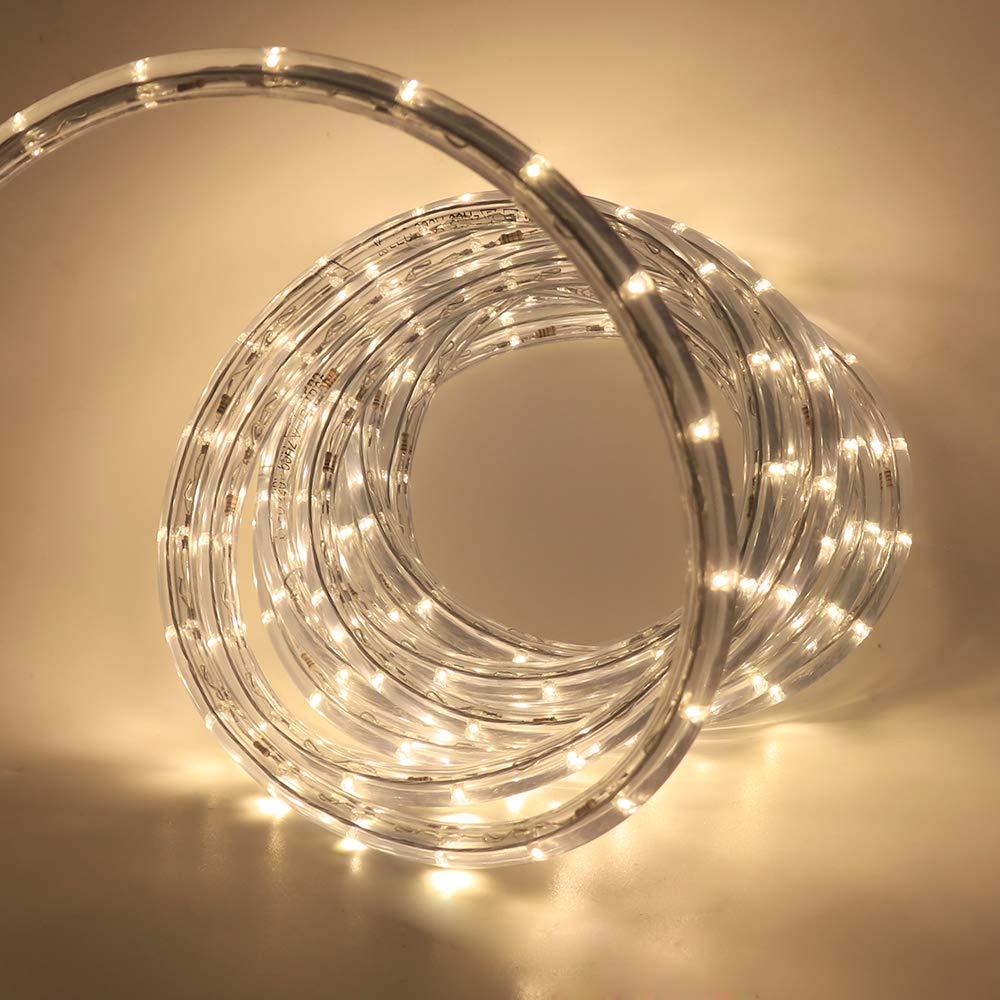 XUNATA LED Rope Light Kit, 6.6ft Waterproof, PVC, Warm White, 30 LEDs, Model 2ec979a0-98b4-488e-812c