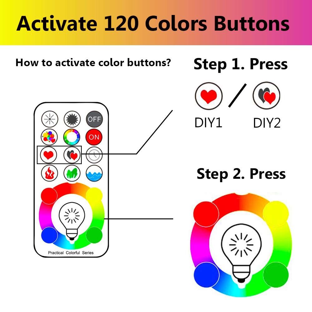 Ilc Led Color Changing Light Bulb, 120 Colors, 5700K Daylight White, 70 Watt Equivalent With Remote Control Rgbw Rgb Daylight An