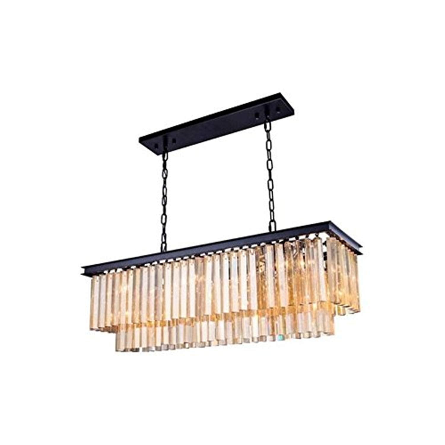 Elegant Lighting Sydney Collection 1202D40MB-GT/RC 12-Light Pendant Lamp with Royal Cut Golden Teak Crystals, Mocha Brown Finish