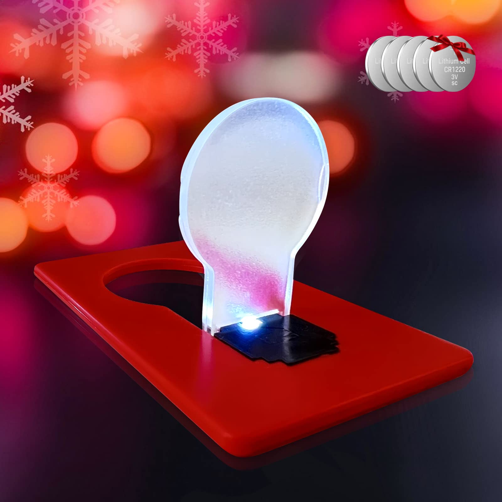 Cuziss 10 x Mini Led Credit Card Lights, Portable Led Pocket Purse Lamp Light Foldable Emergency Wallet Light for Christmas Stoc