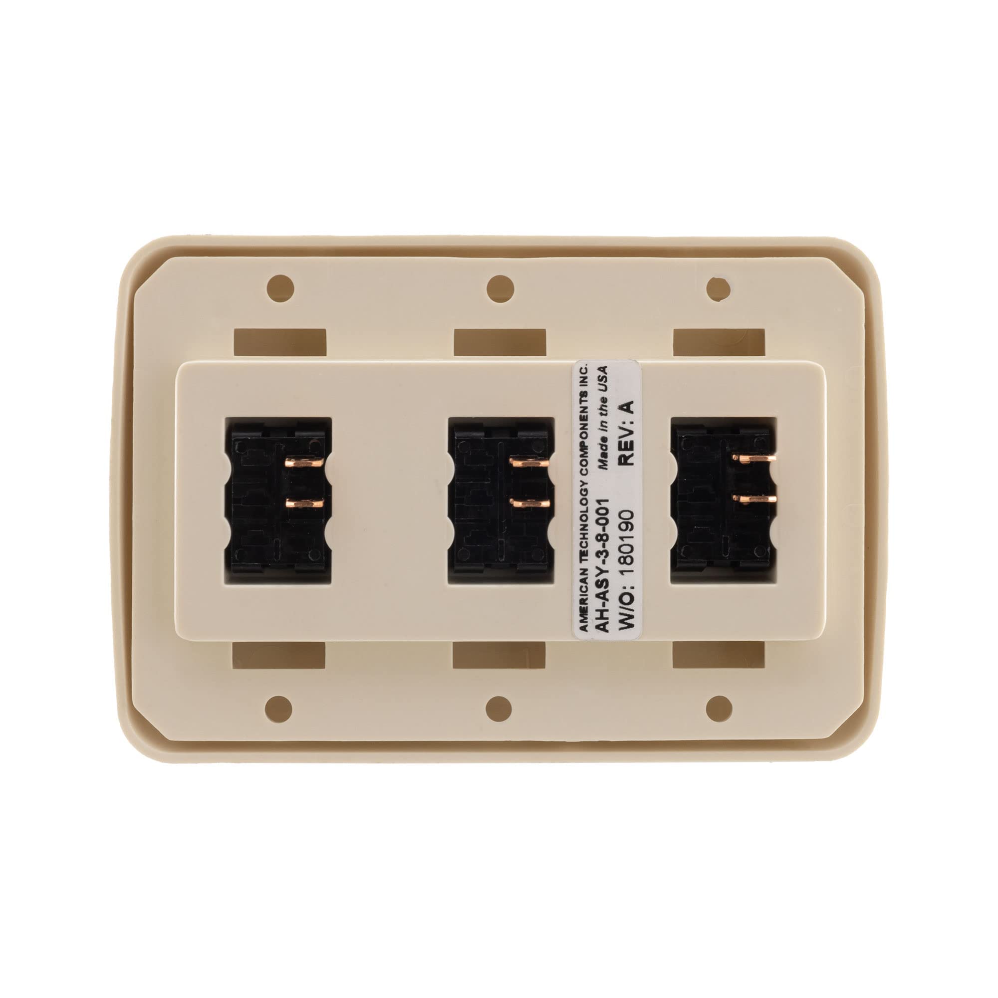 American Technology Components Triple Spst On-Off Switch With Bezel, 12-Volt, For Rv, Trailer, Camper (Almond)
