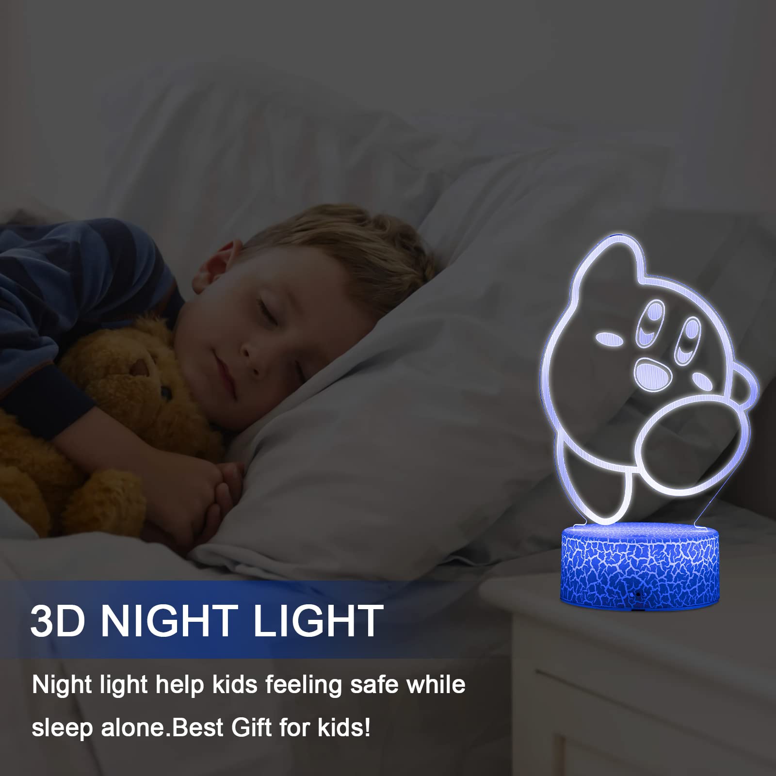 Arrucoly 3D Night Light LED Table Lamp 16 Colors Changing with Remote Control Room Decor Gifts for Fans Christmas Birthday