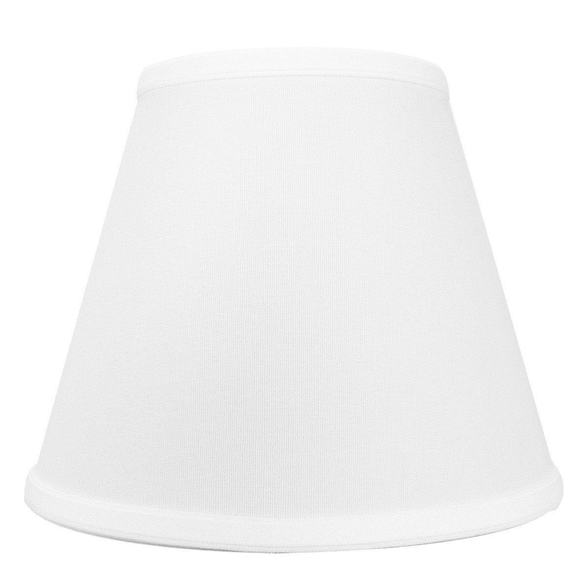5x10x8 White Fabric Lampshade Empire with Edison Bulb Clip On Fitter - Perfect for small table lamps  desk lamps  and accent lights -Medium  White