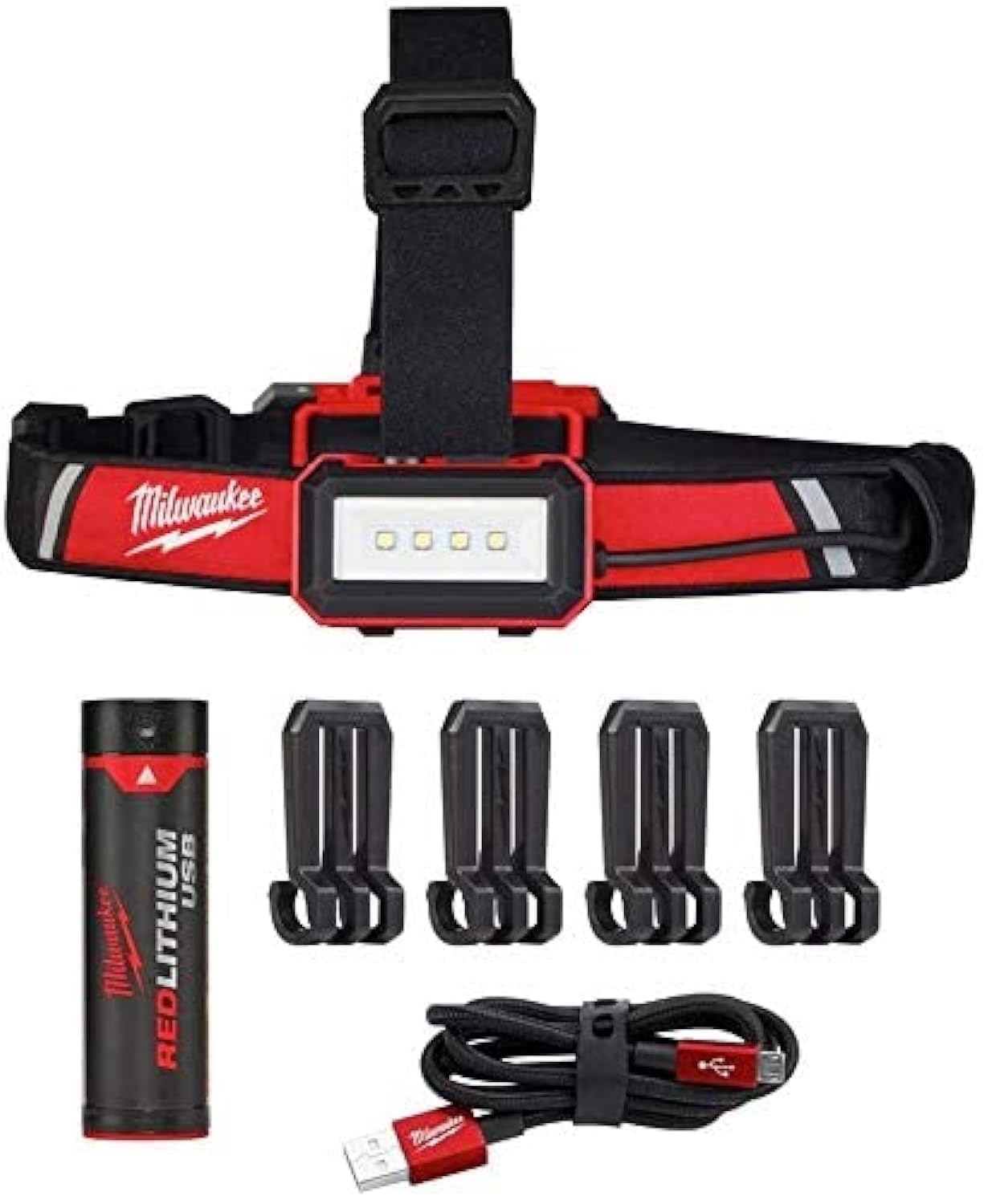 Milwaukee LED Headlamp, 600 Lumens, USB Rechargeable, Low-Profile Design
