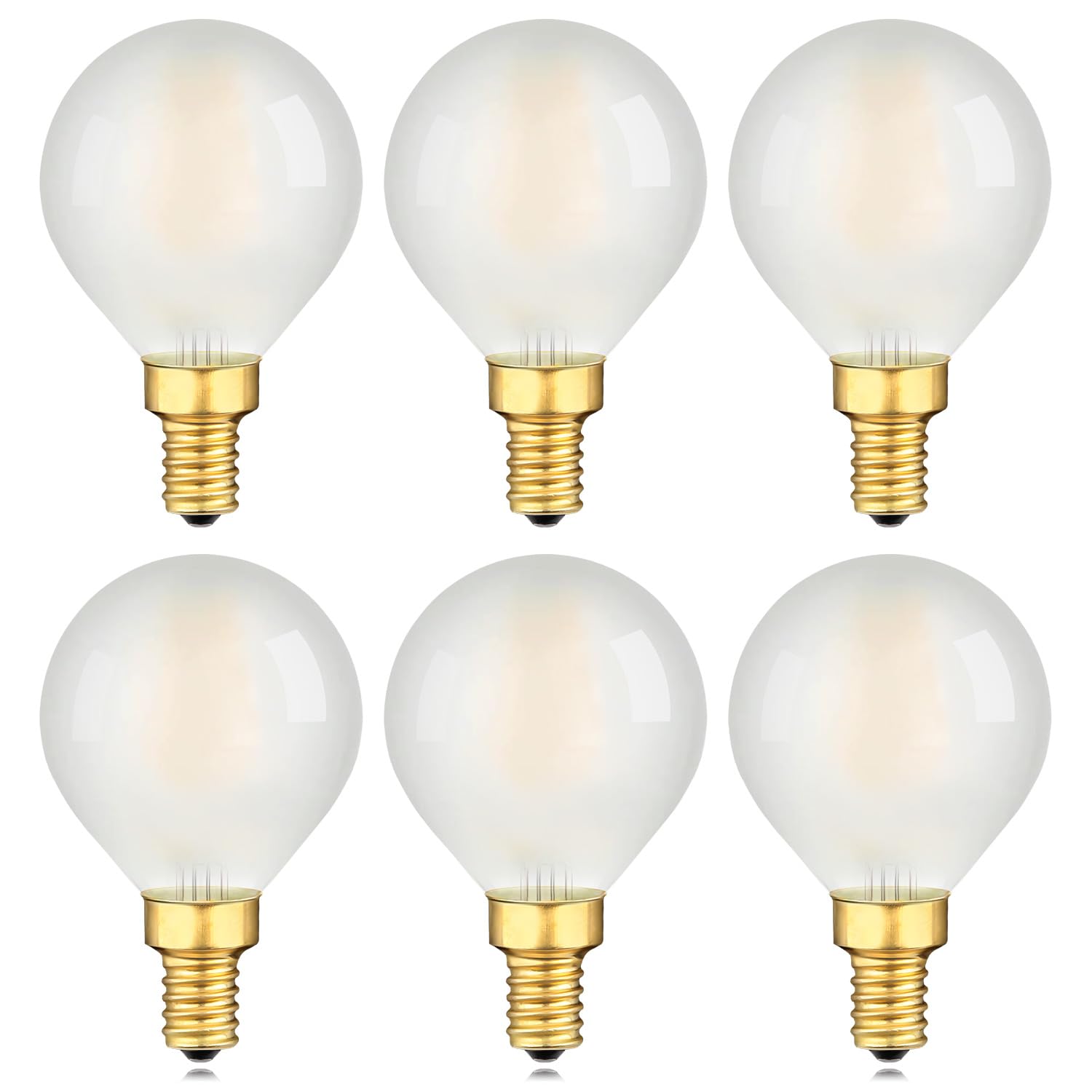Dimmable G16.5 E12 Led Bulb Frosted G16 1/2 Led Light Bulb 25W Equivalent Candelabra Edison Bulbs Soft White 3000K 200Lm 2W G50 