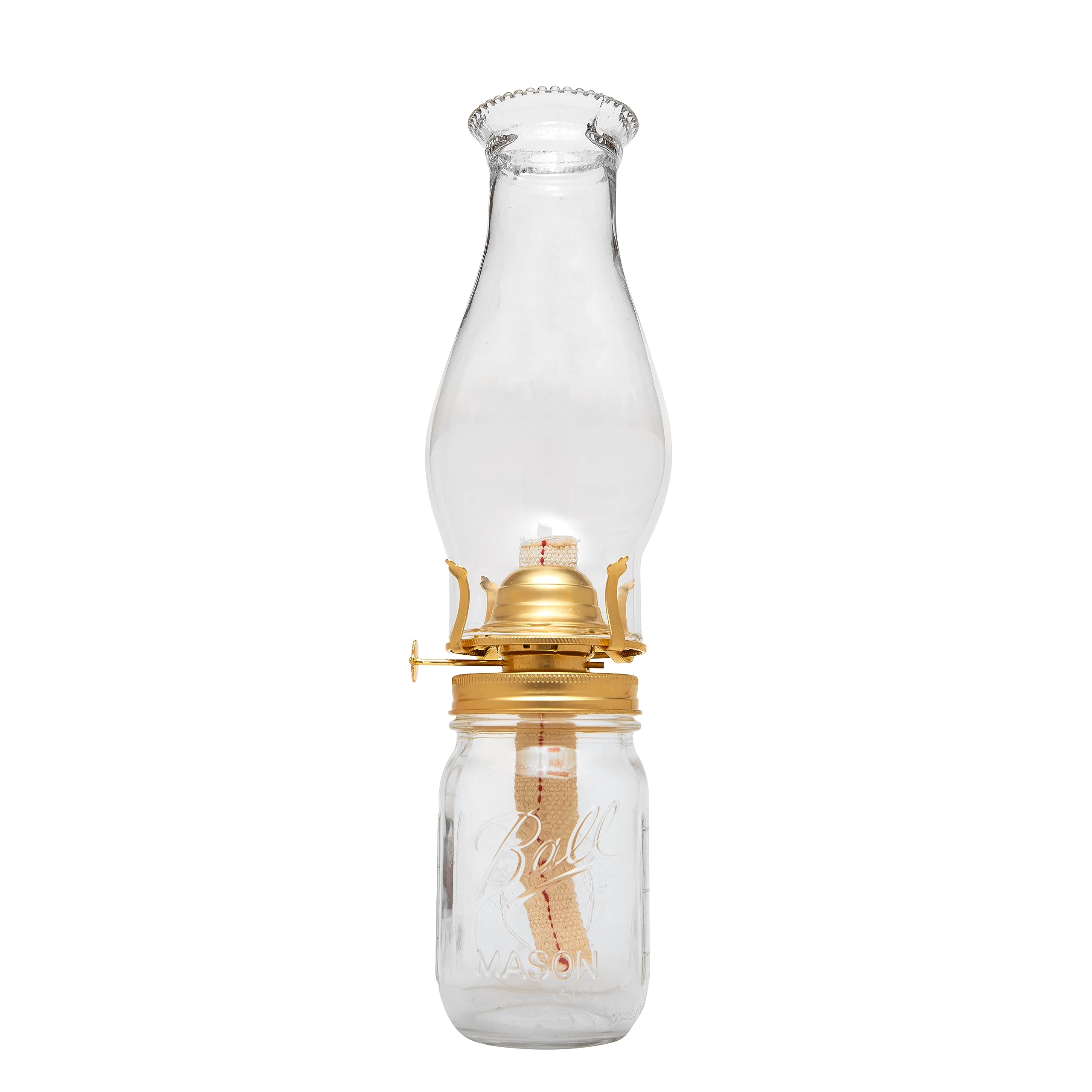 Creative Hobbies Brass Plated Oil Burner For Mason Jars - Turn Any Mason Jar Into A Vintage Lamp