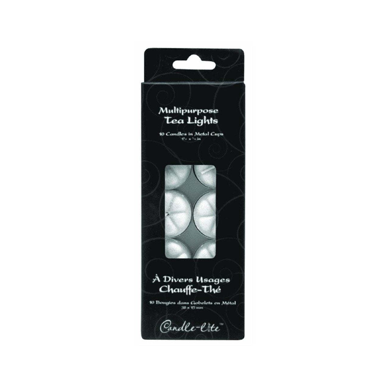 Candle-Lite Company 1049595 Candle-Lite White Tea Lights, 10 Pack