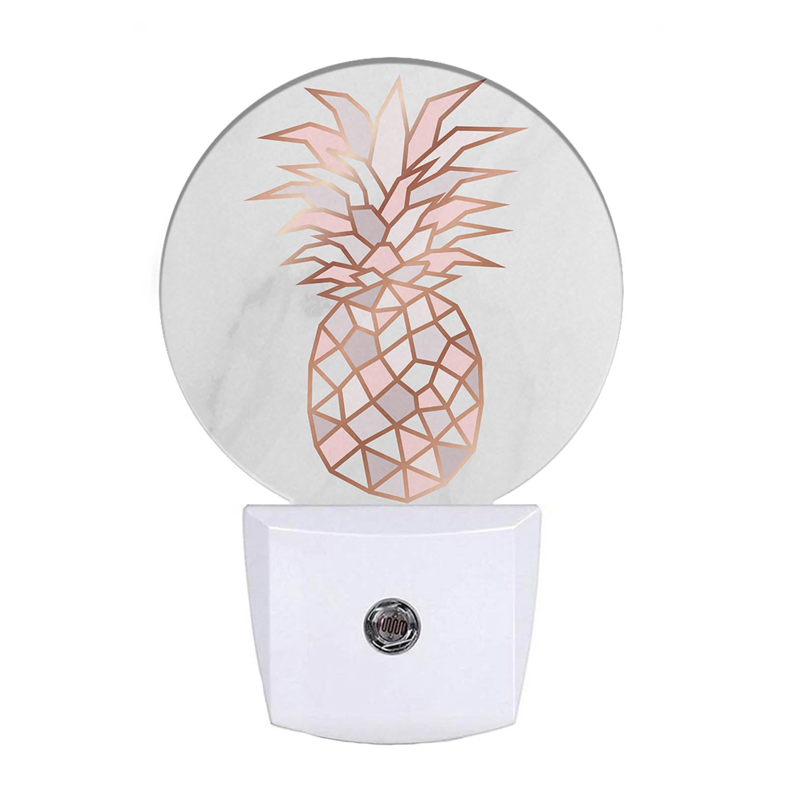 EKOBLA Pink Pineapple LED Night Light Fruits White Grey Marble Night Lamp Home Auto Sensor LED Dusk to Dawn Light for Bedroom Ba