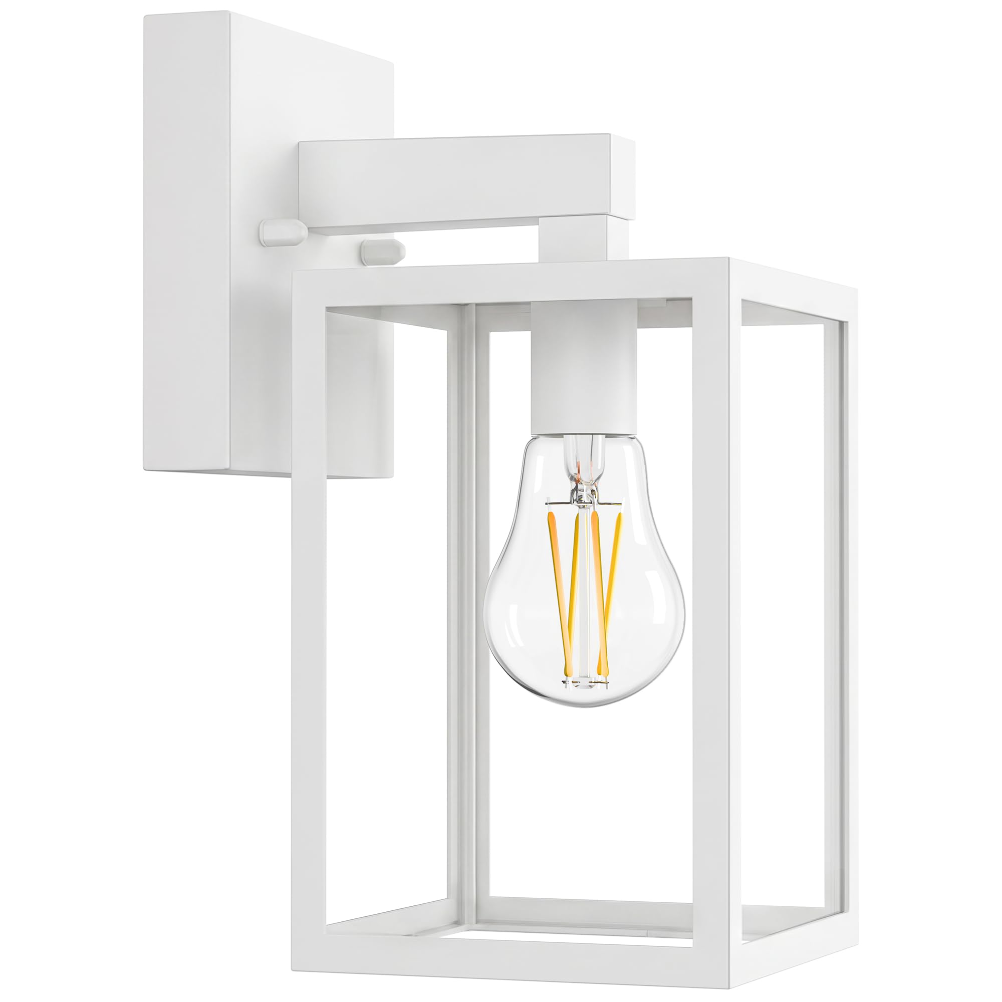 MATAMEYE Outdoor Wall Lantern  Waterproof Exterior Wall Sconce Light Fixture  White Front Door Lamp  Anti-Rust E26 Socket Porch Lighting