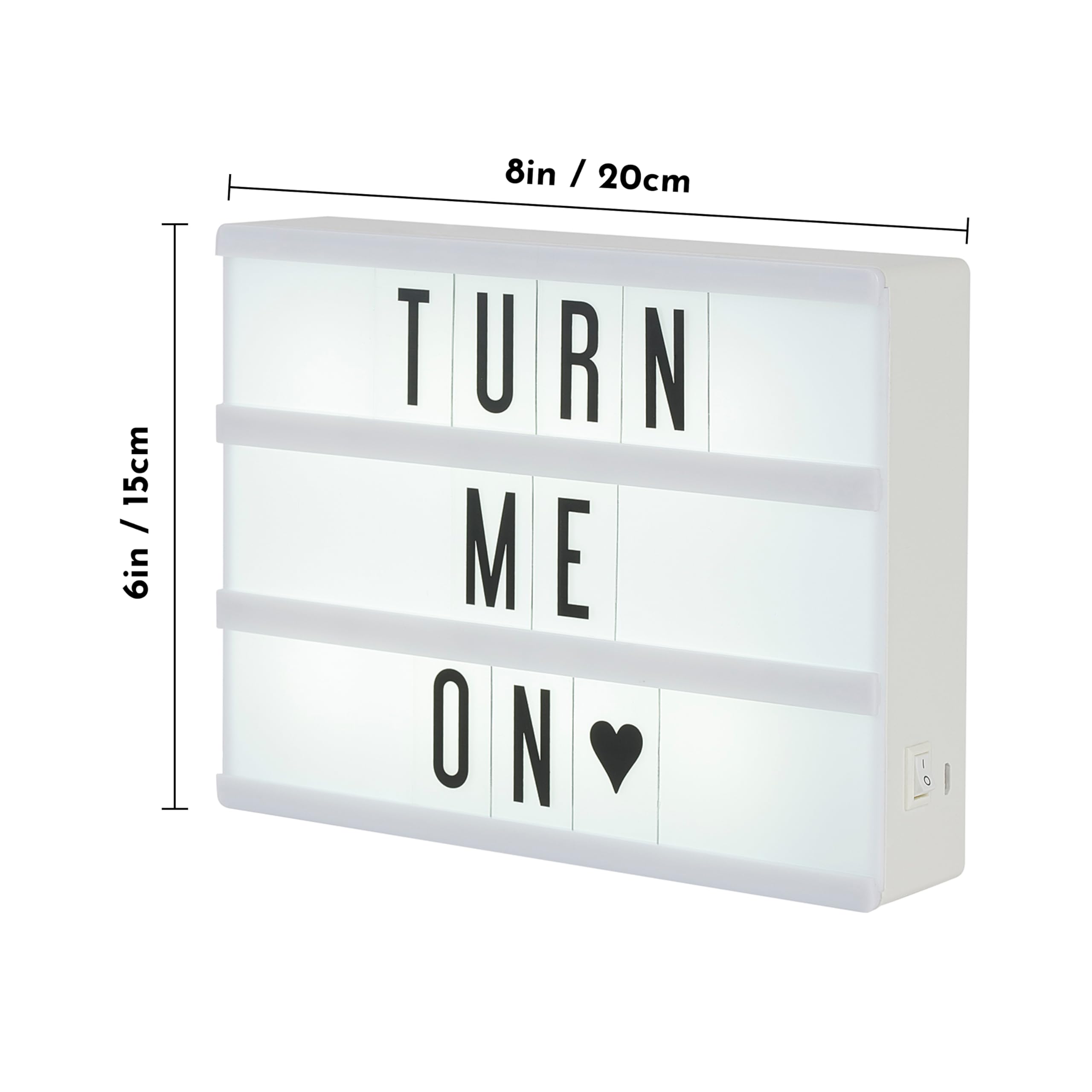 My Cinema Lightbox - 30x23cm Light Box with 100 Letters and Numbers - Personalised Light Box Sign