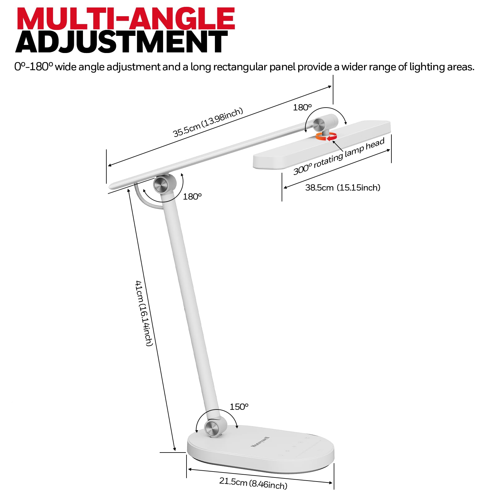 Honeywell H4 Sunturalux™ LED Desk Lamp, 700LM Dimmable, Touch Control, White