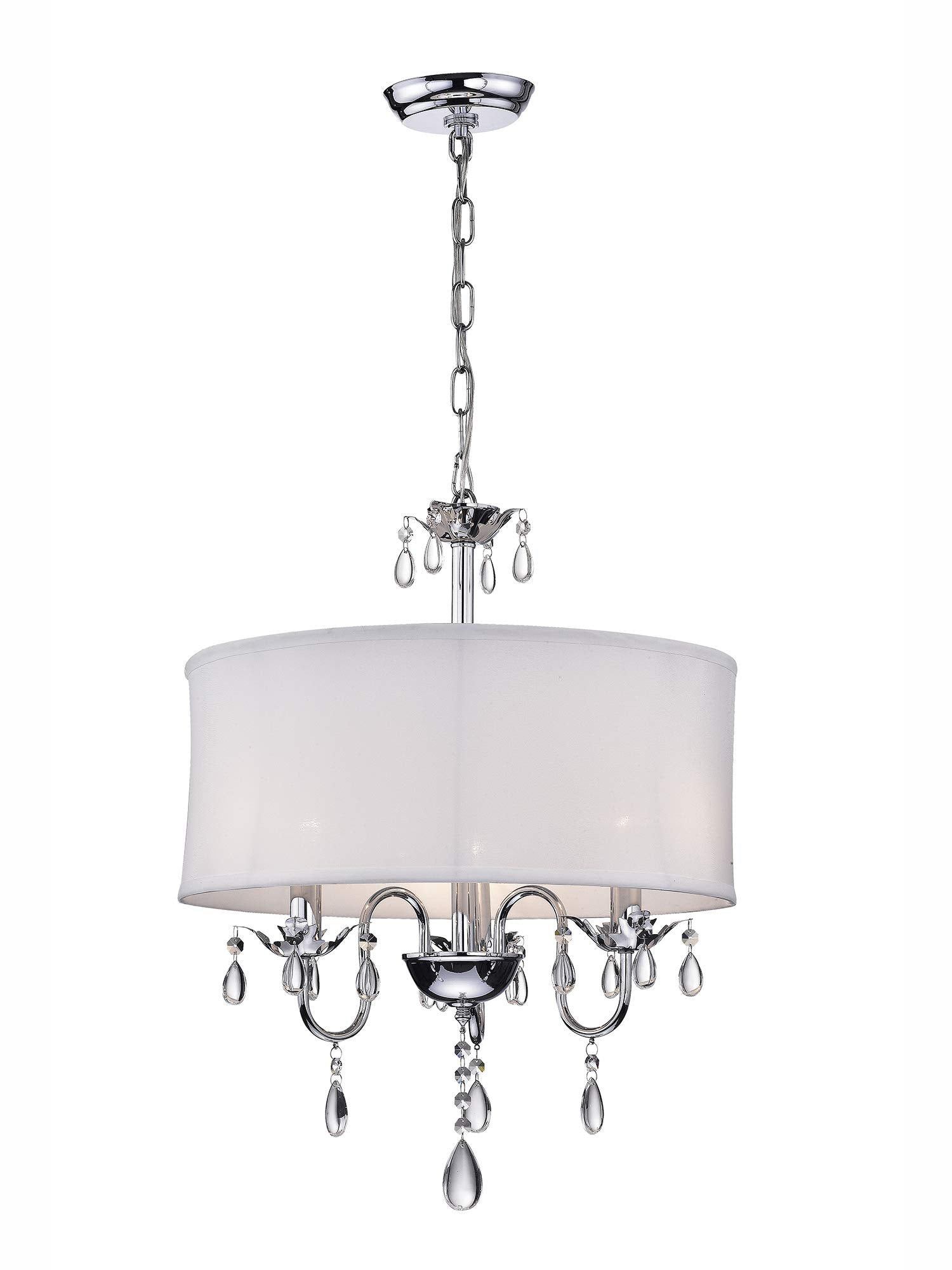Warehouse Of Tiffany Melissa Crystal Chandelier, 24&quot; H X 18&quot; D, White