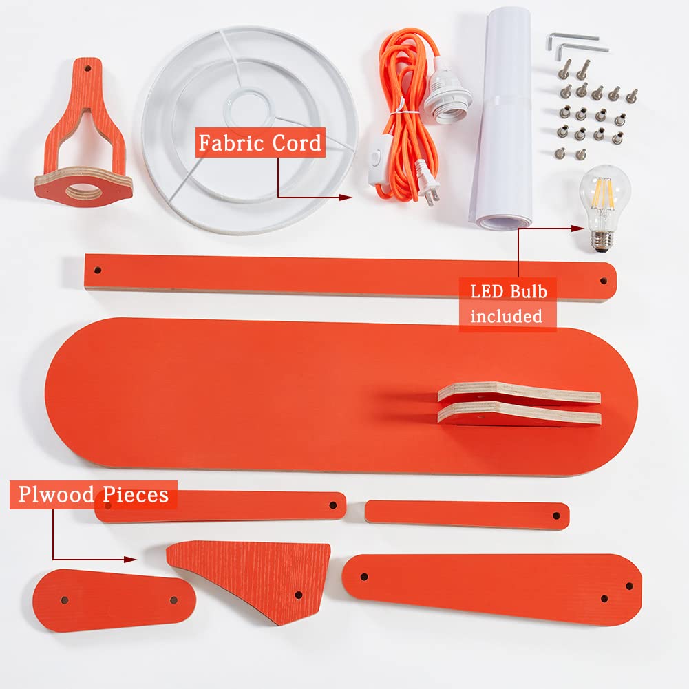 Hroome Cool Tall Floor Lamp For Bedroom & Living Room - Unique Corner Decorative Reading Wood Standing Light Creative Swing Arm