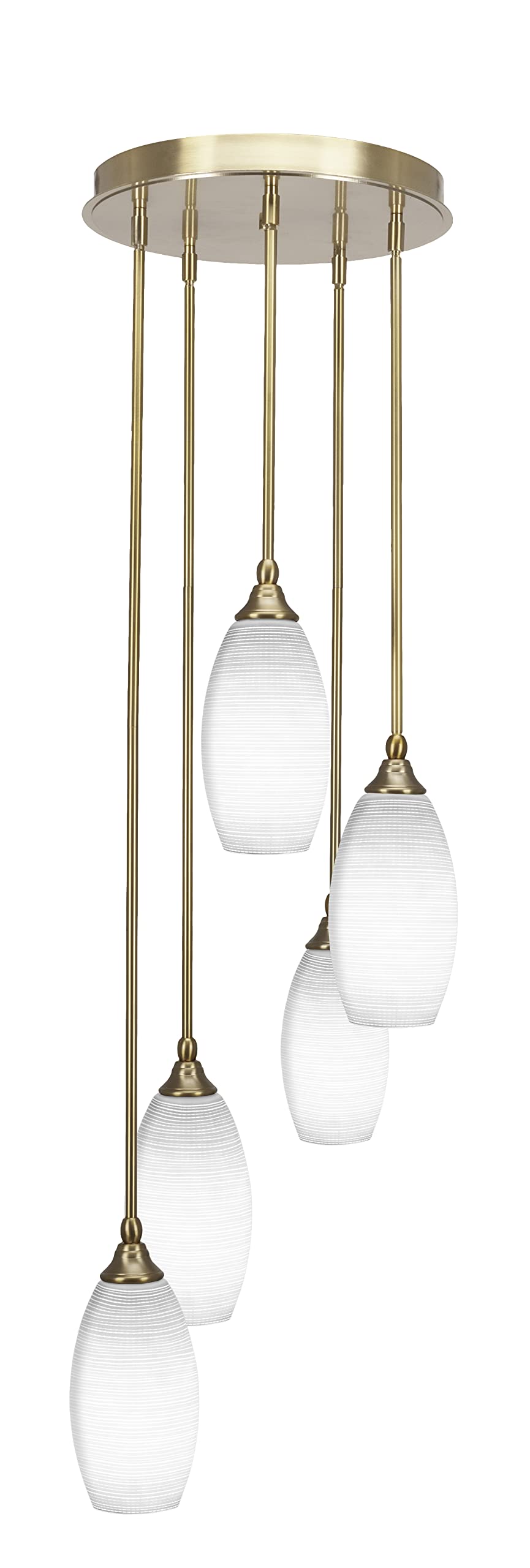 Empire 5 Light Cluster Pendalier in New Age Brass Finish (2145-NAB-4041)