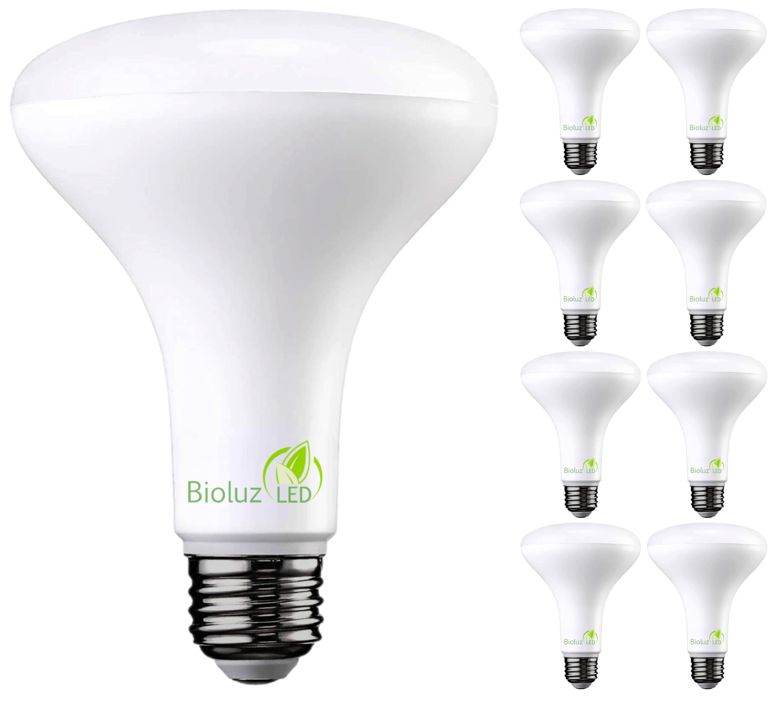 Bioluz Led 8 Pack Br30 Led Bulbs Indoor Flood Lights 90+ Cri 65W Equivalent Uses 7.5W 5000K Daylight 650 Lumens E26 Base Dimmabl
