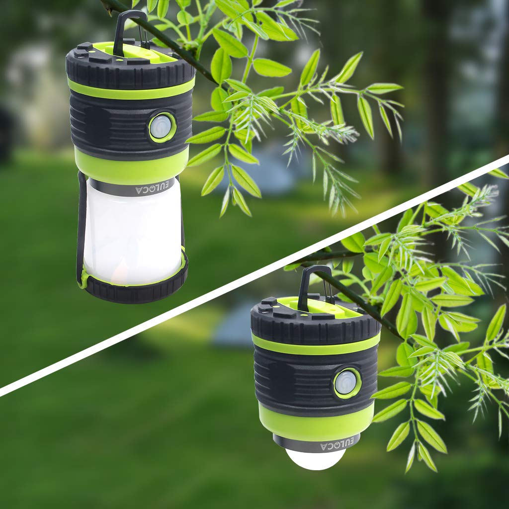 EULOCA Battery Powered LED Camping Lantern - Super Bright, Dimmable, Waterproof, Portable Flashlight for Emergency and Power Outages
