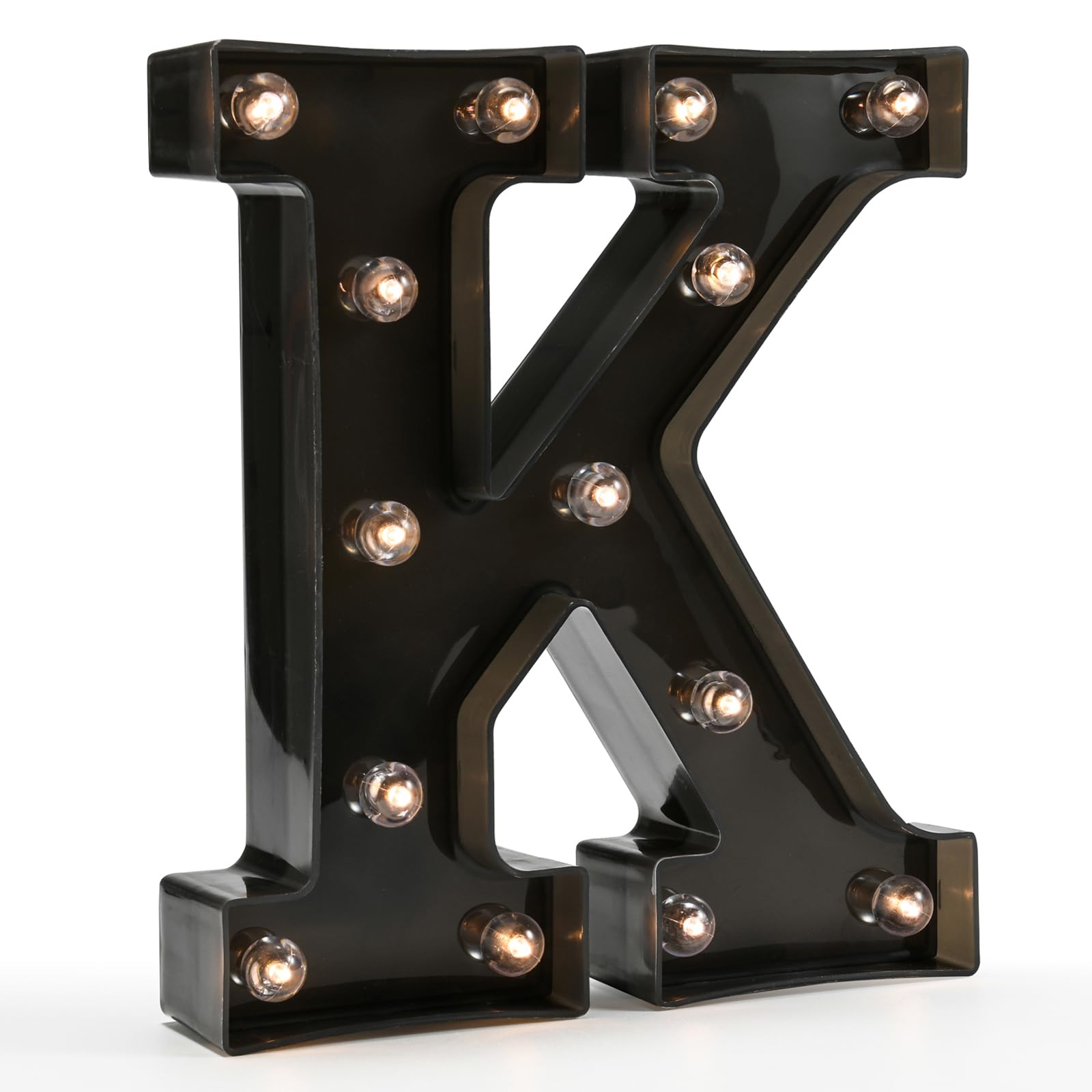 OYCBUZO LED Marquee Letters Sign, Black, Model MDLP-BL-34, Plastic, Light Up Alphabet for Home Bar, Party, Wedding Decoration