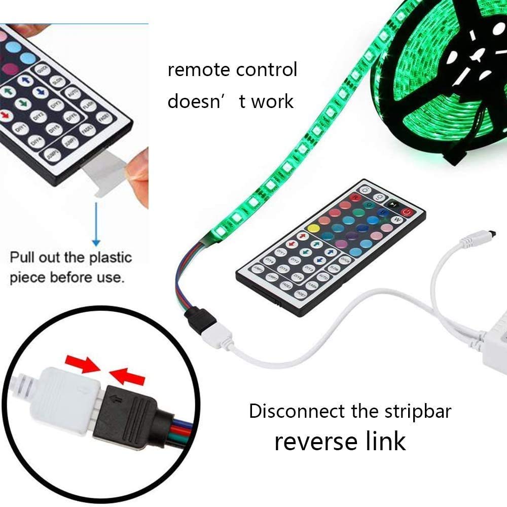 FUMAFI 44 Key RGB LED Strip Light Remote Controller, Wireless Dimmer, IR Remote Control, Model MHH077, 2 Pack