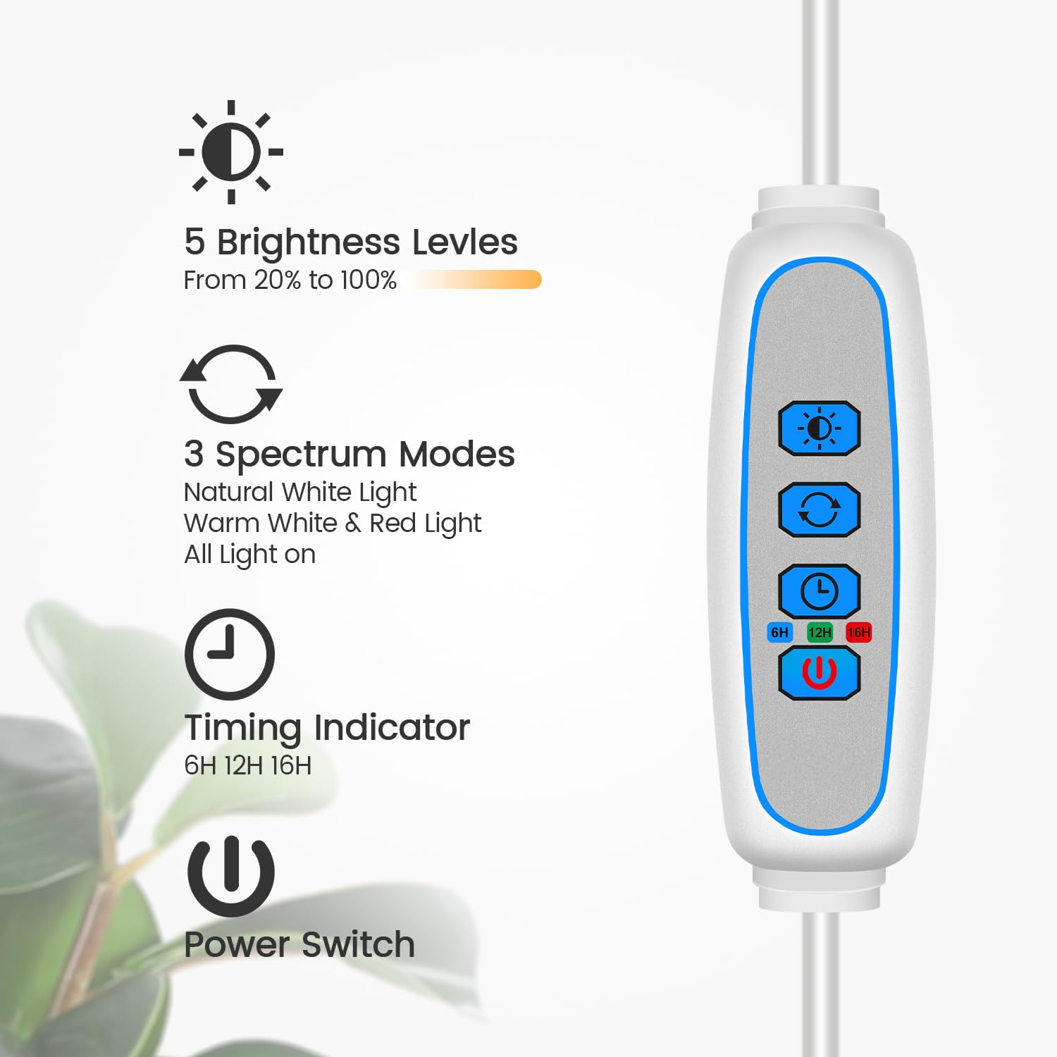 Garpsen Grow Lights For Indoor Plants  Dual-Head Full Spectrum Led Plant Light With Stand  3 Color Modes Grow Lamp With Timer 6/12/16H  5 Dimmable Levels  168 Leds And 67Height Adjustable(White)