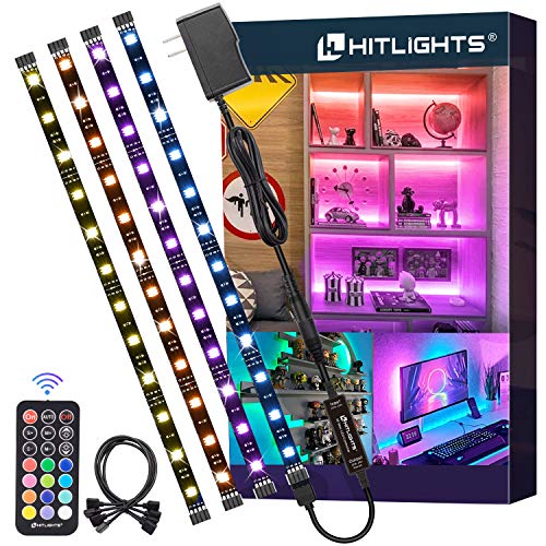 HitLights LED Strip Lights, RGB 5050 Color Changing, Dimmable, 4ft/1ft, Multicolor, Double PCB Material