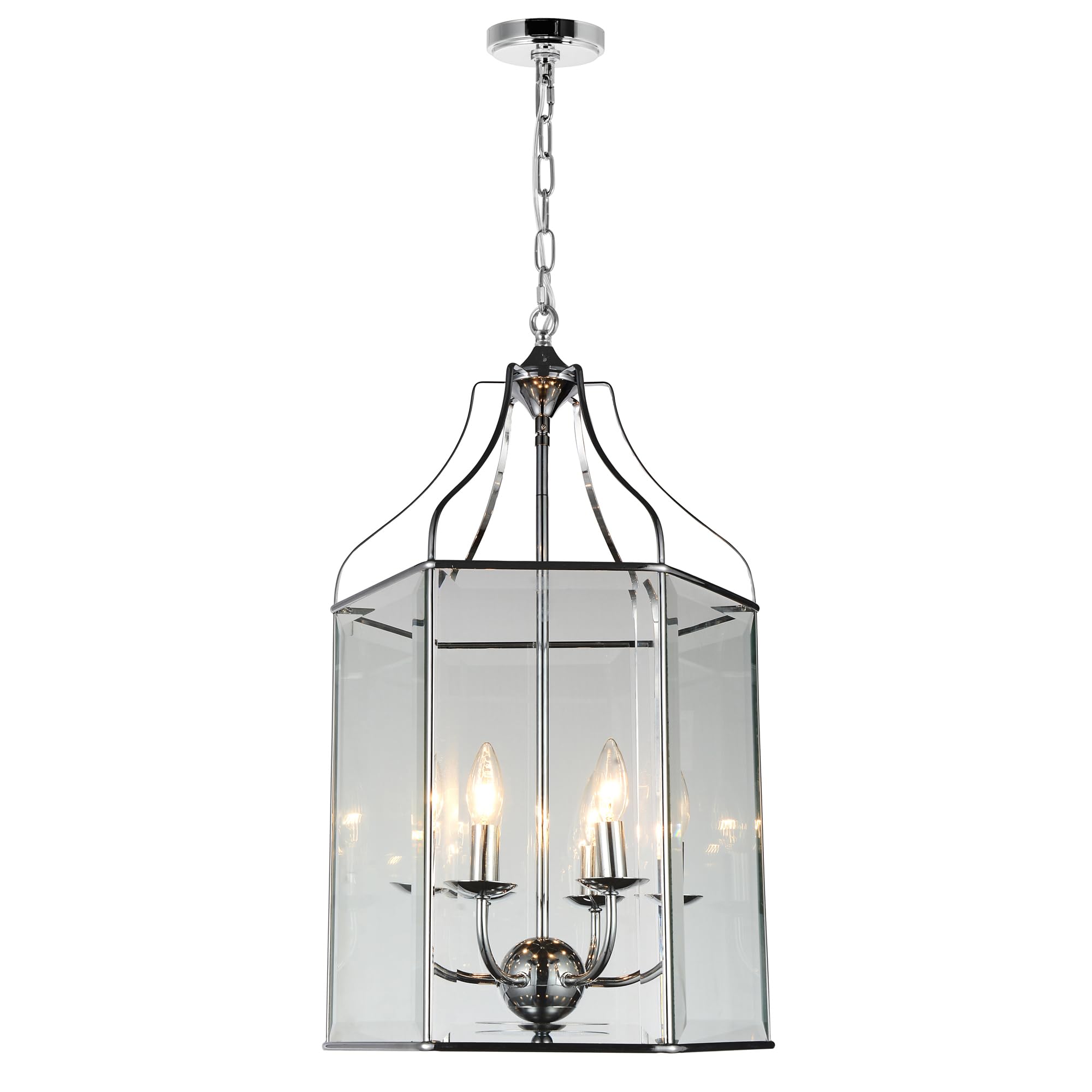 CWI Lighting Maury 6 Light Up Contemporary Metal Chandelier in Chrome