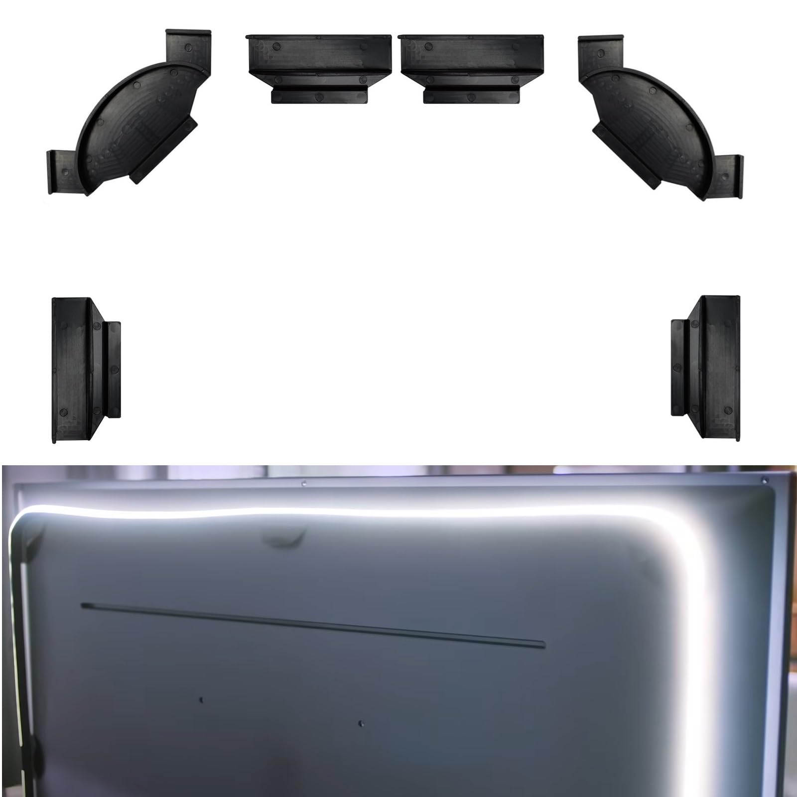 Brackets Set For Philips Hue Play Gradient Light Strip, Hue Light Strip Brackets Kit, Long-Wearing Led Strip Mounting Clips Holder Set Compatible With 55 Inch 65 Inch 75 Inch Philips