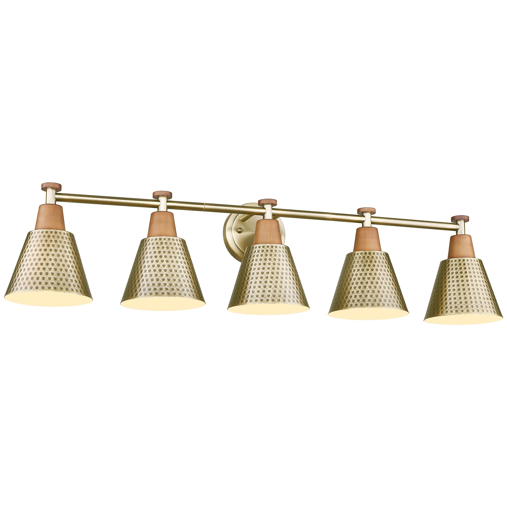 Femila Brushed Gold Vanity Light, 37.4'' Gold Bathroom Light Fixtures, Vanity Lights For Bathroom, E26 Base, 4Fg59B-5W Bg