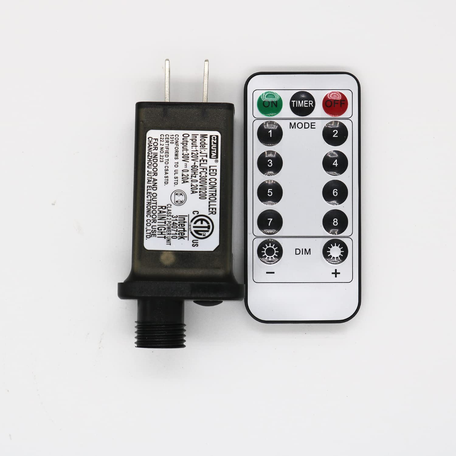 Dreamworth 8 Mode LED Transformer 30V Power Supply Adapter - Black, Model JT-EL/FC300V0200, Compatible with String Lights