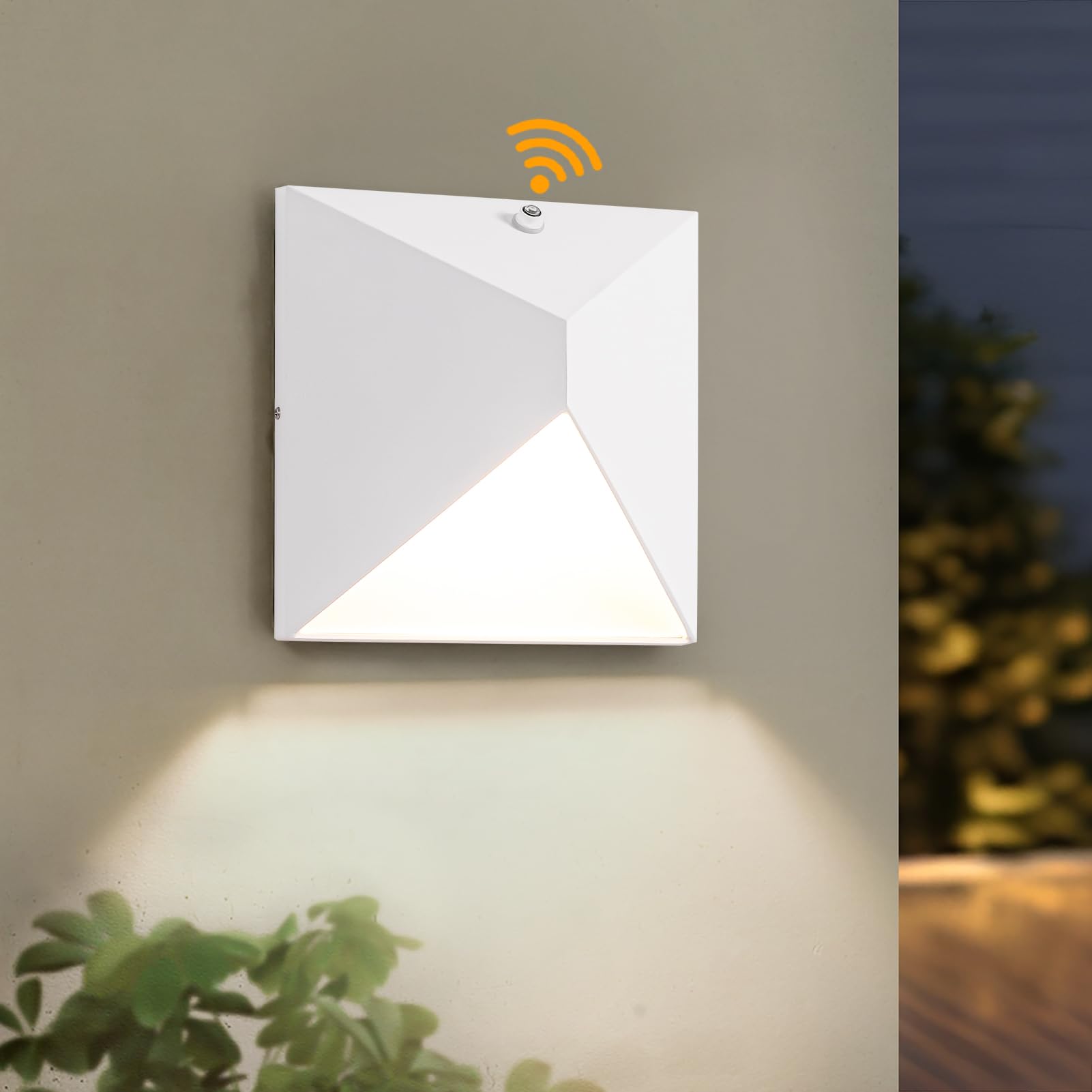 QQCherry Outdoor Light Fixtures Wall Mount Dusk to Dawn  Porch Lights with 3 Lighting Mode(3000K/4000K/5000K)  Waterproof Exterior Outdoor Wall Lights for House Front Door Patio Garage(White)