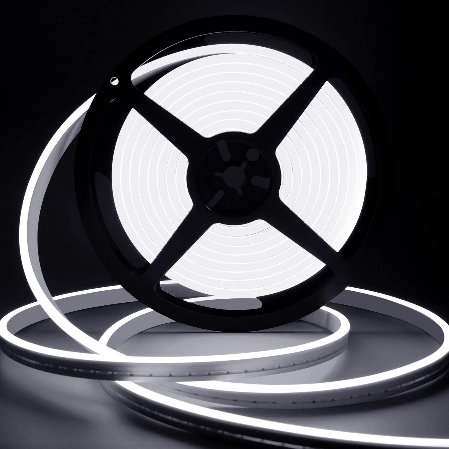 Lamomo LED Neon Rope Light, 12V Dimmable Waterproof Silicone, 16.4ft/5m, White Indoor Decor