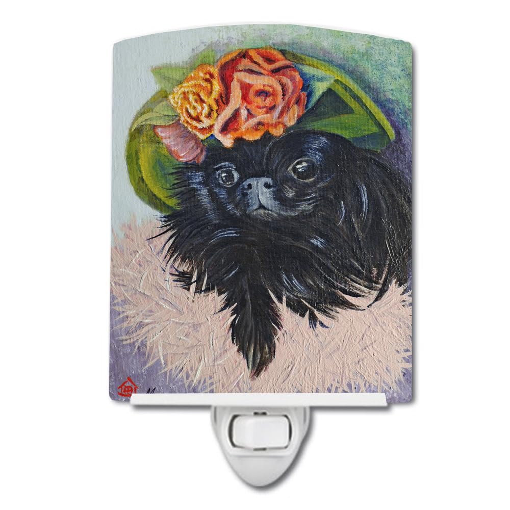 Carolines Treasures Ceramic Night Light, Black Pekingese, UL-Certified, 6x4x3 inches, Model MH1038CNL