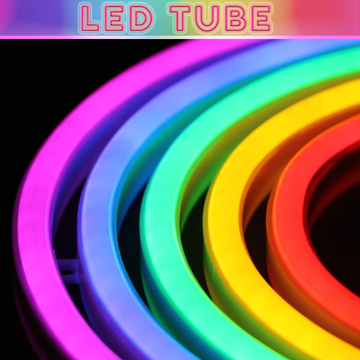 XIYUNTE Rainbow Neon Light - USB LED Wall Decor, 11.8x6.49x1 inches, Plastic, Model VC121-Rainbow-GM