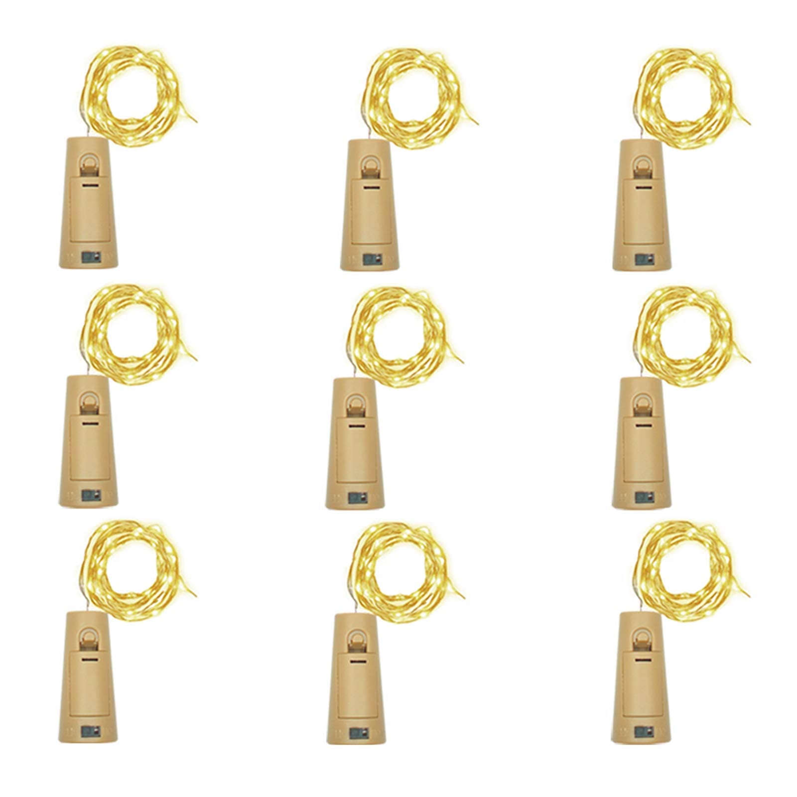 Lovenite Wine Bottle Lights With Cork, Battery Operated 20 Led Cork Shape Silver Wire Colorful Fairy Mini String Lights(No Bottles) For Diy, Party, Decor, Christmas, Halloween,Wedding (9, Warm White)