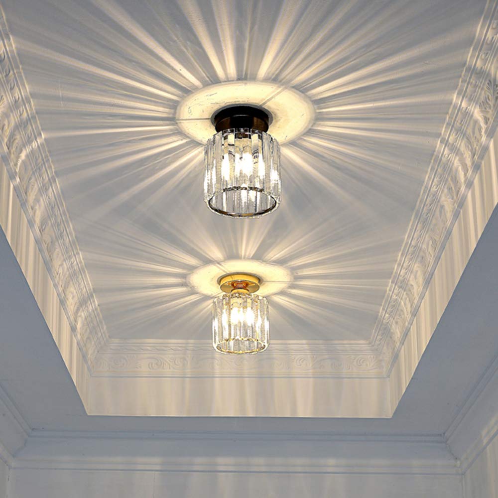 Frixchur Mini Crystal Chandelier Modern Ceiling Light Semi Flush Mount Ceiling Lighting Fixture Modern Crystal Ceiling Lamp For
