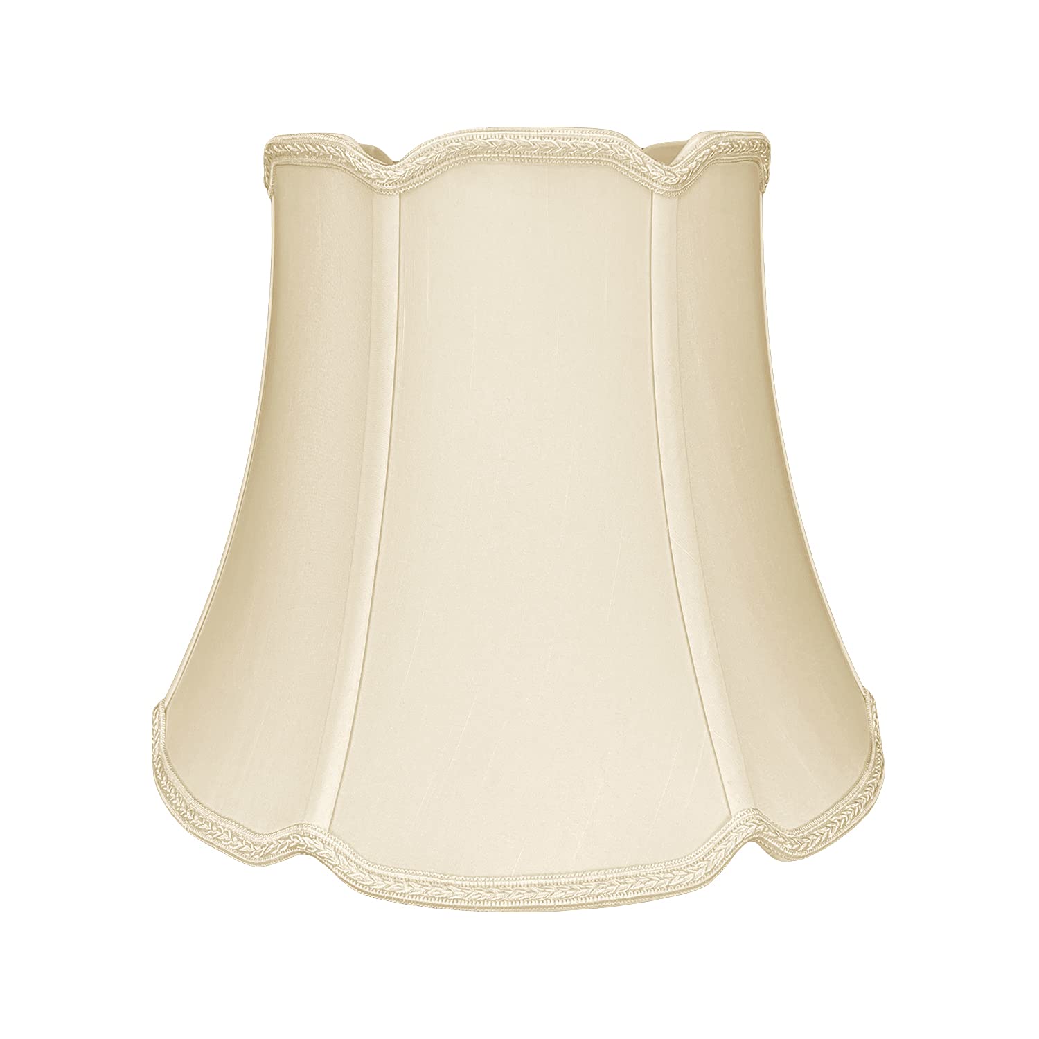 Royal Designs Tapered Drum W V-Notch Top And Bottom Designer Lamp Shade, Eggshell, 10X16X14