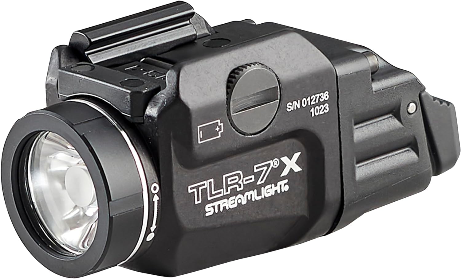 STREAMLIGHT TLR-7X Flex 500 Lumens Rail-Mounted Black C4 Led Light w/High and Low Switch with Streamlight Lithium Batteries - 12