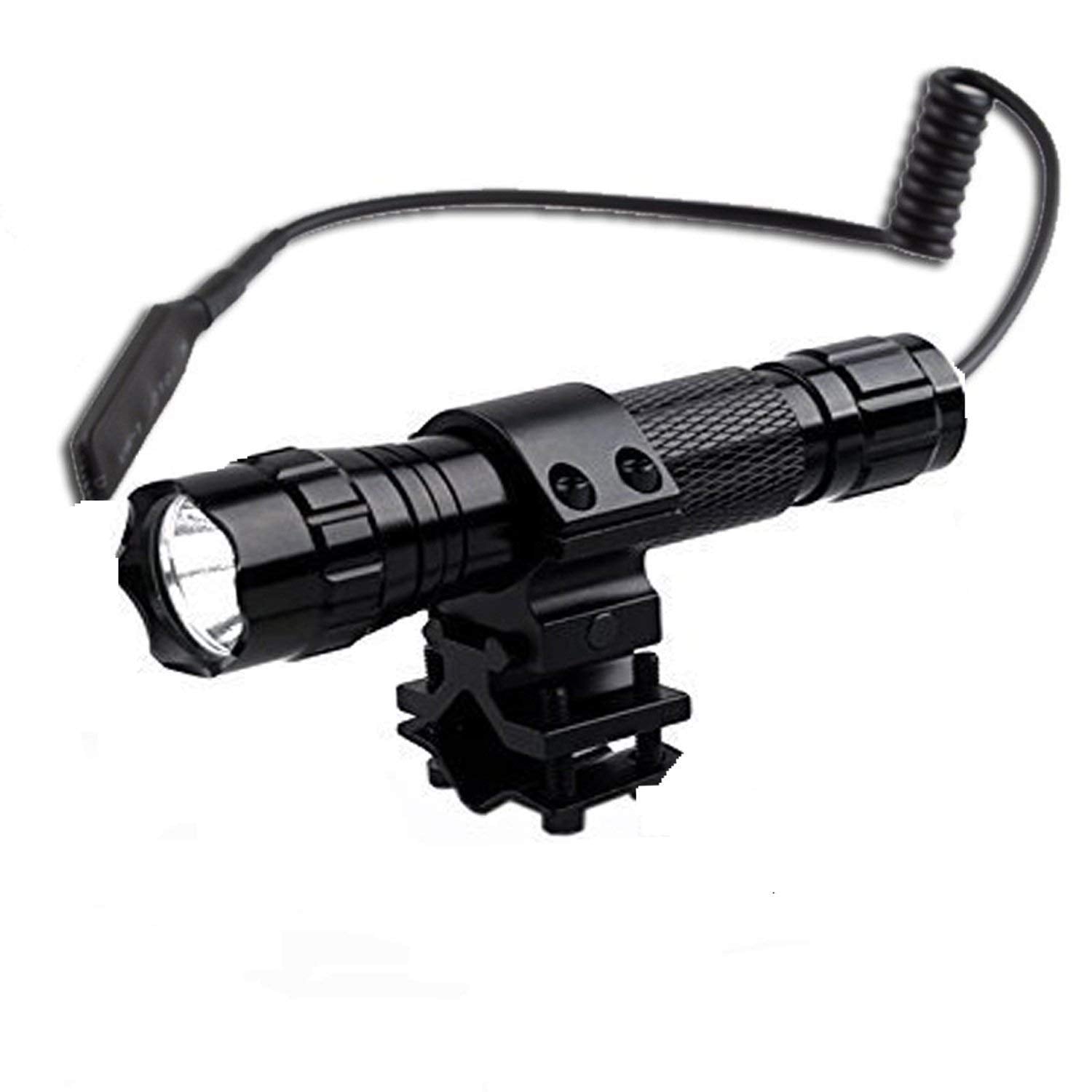 BESTSUN Super Bright Tactical Flashlight WF-501B L2 LED 1200 Lumens 1 Mode Hunting Light Lamp Torch Set with Pressure Tail Switc