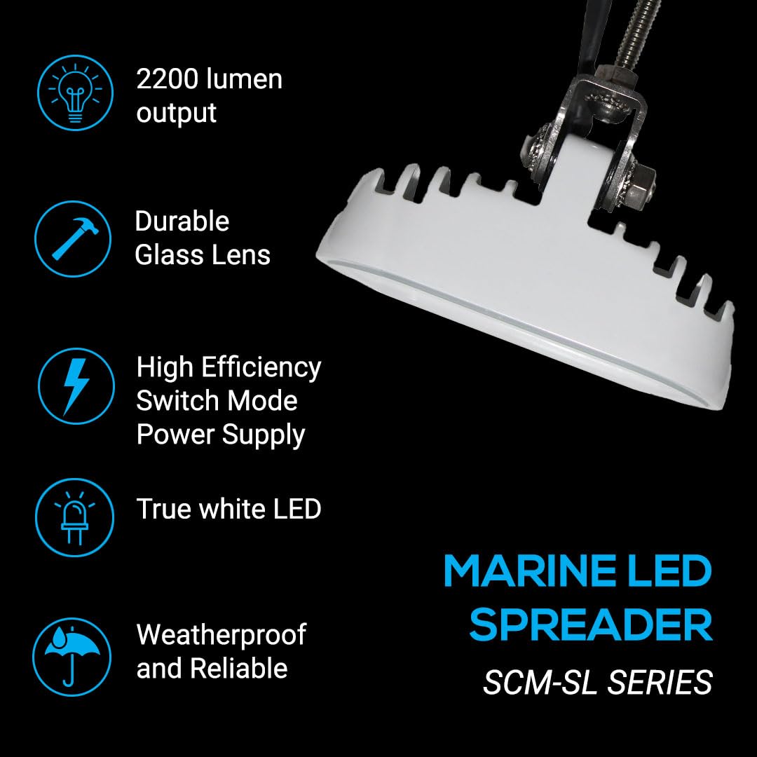 Shadow-Caster Led Spreader Light - Bracket Mount - White Housing - Great White - 2200 Lumens