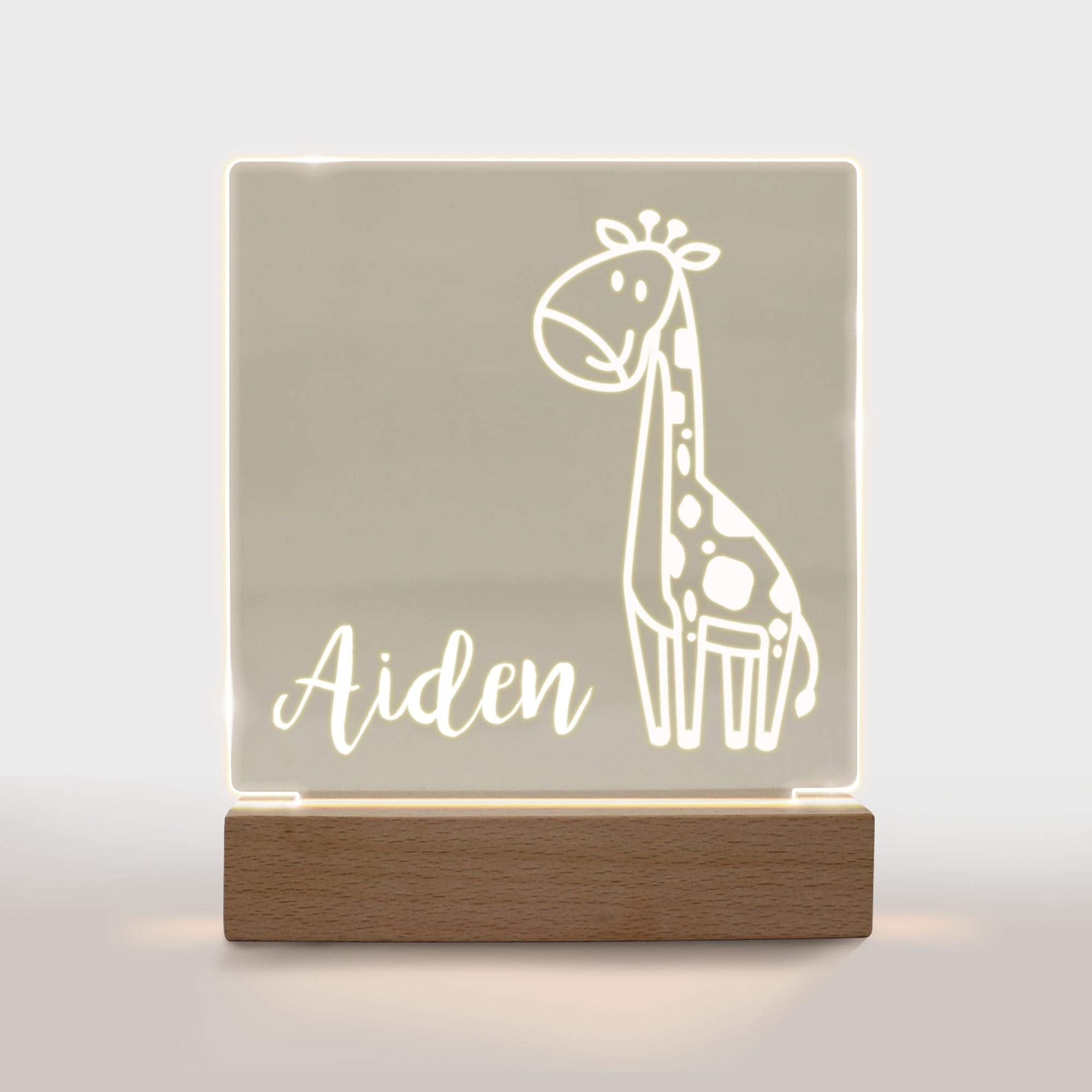 Personalized Night Light For Kids Girls Boys Customized Gifts For Baby Nursery Bedroom Décor Giraffe