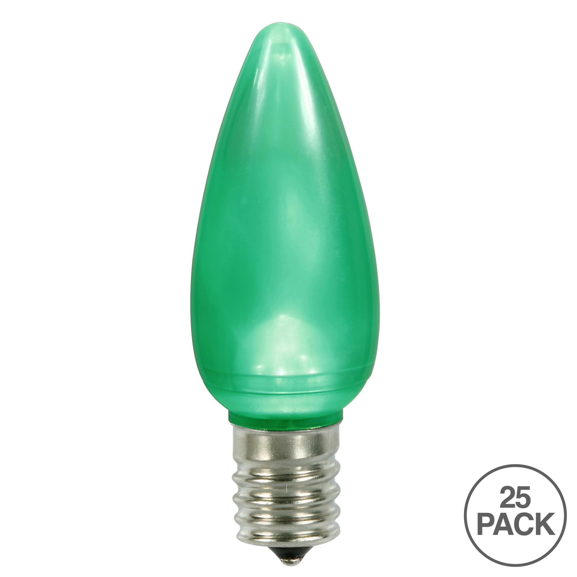 Vickerman C9 Ceramic Led Green Twinkle Bulb Nickel Base, 130V .96 Watts, 25 Bulbs Per Pack