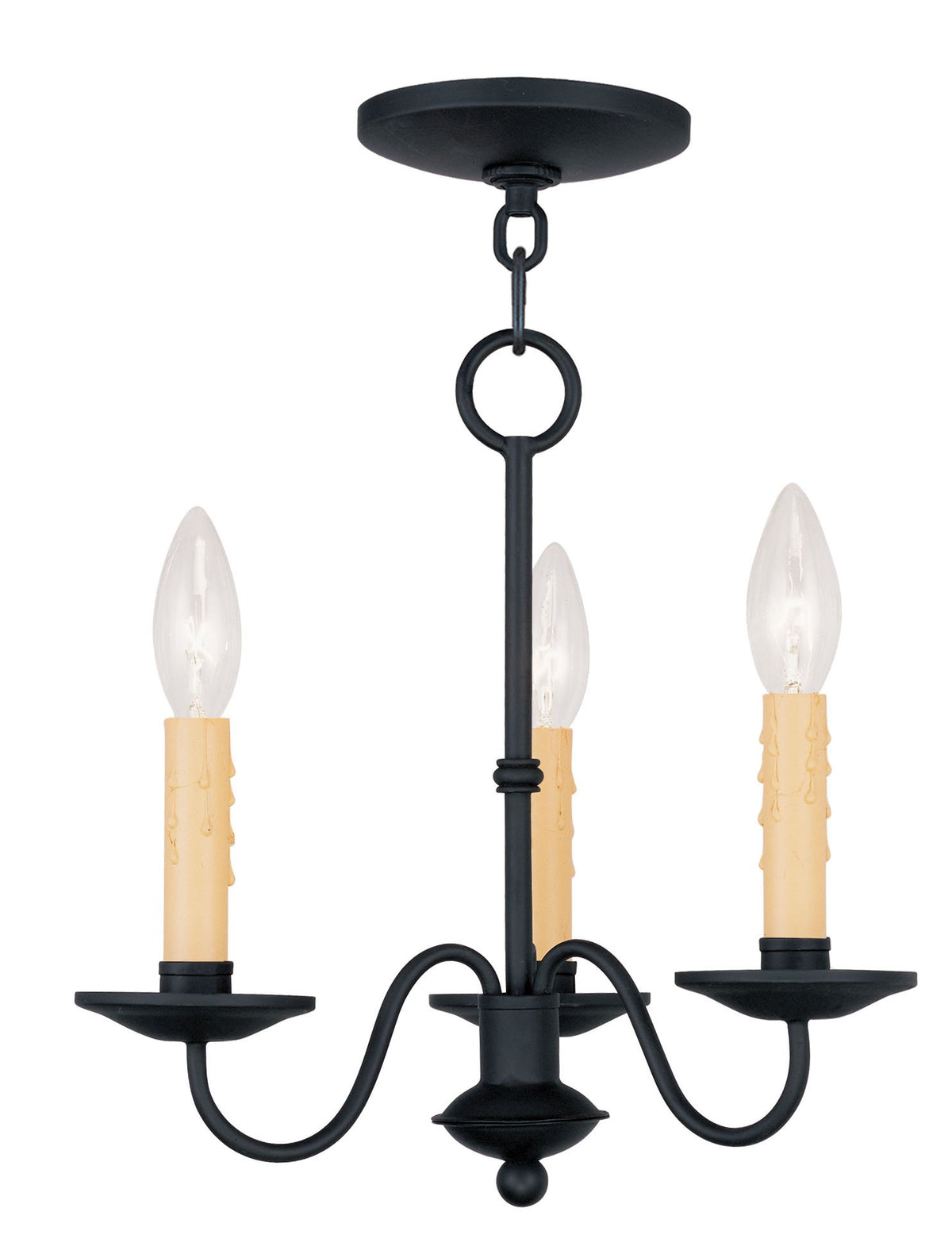 Livex Lighting 4463-04 Heritage 3-Light Mini Chandelier, Black