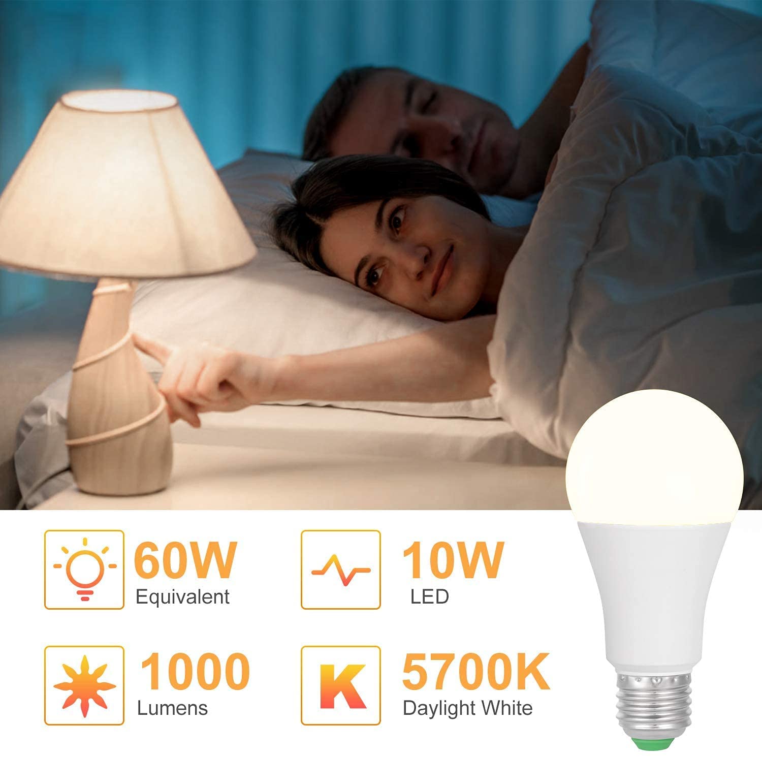 Led Light Bulbs Christmas, 2 Pack Dimmable E26 Led Light Bulb, 10W Rgbw Color Changing Light Bulb With Remote Control, Decorative Lights, Mood Light Bulb, Great For Home Decor, Stage, Party And More