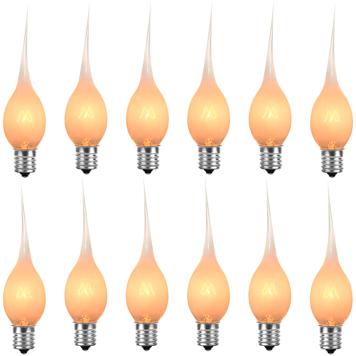 12 Pack Silicone Dipped Candle Light Bulbs Electric Candle Bulbs, For Chandeliers Window Candle Replacement Bulbs & Candelabra L