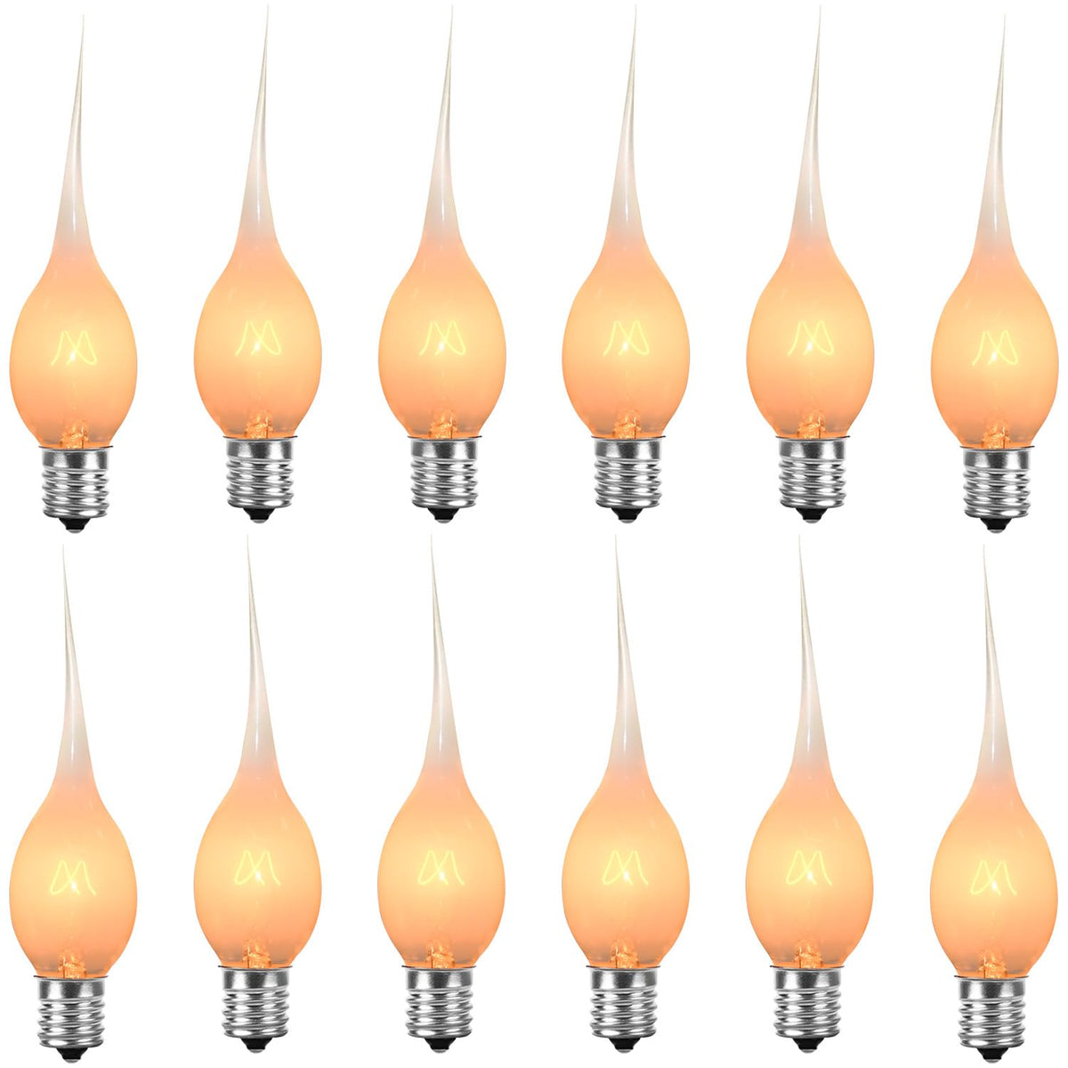 12 Pack Silicone Dipped Candle Light Bulbs Electric Candle Bulbs, For Chandeliers Window Candle Replacement Bulbs & Candelabra L